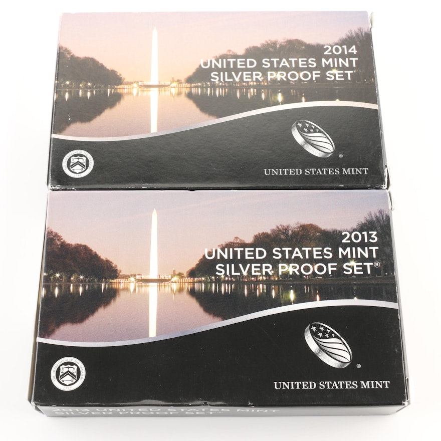 2013 and 2014 United States Mint Silver Proof Sets