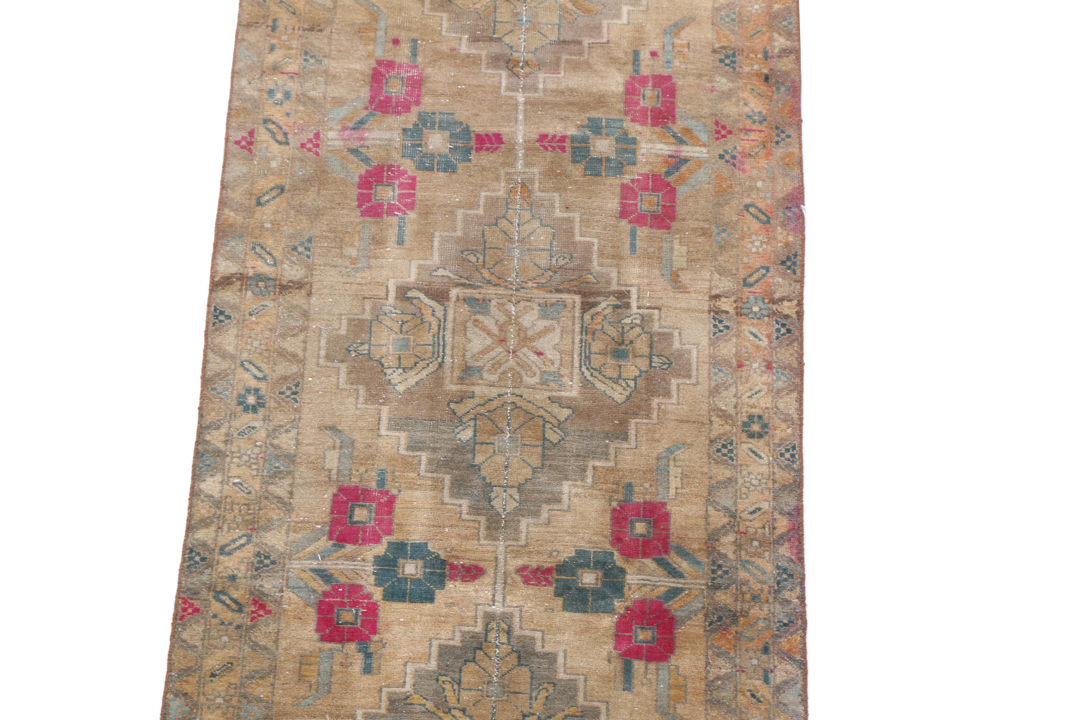 Hand-Knotted Persian Karaja Heriz Wool Carpet Runner