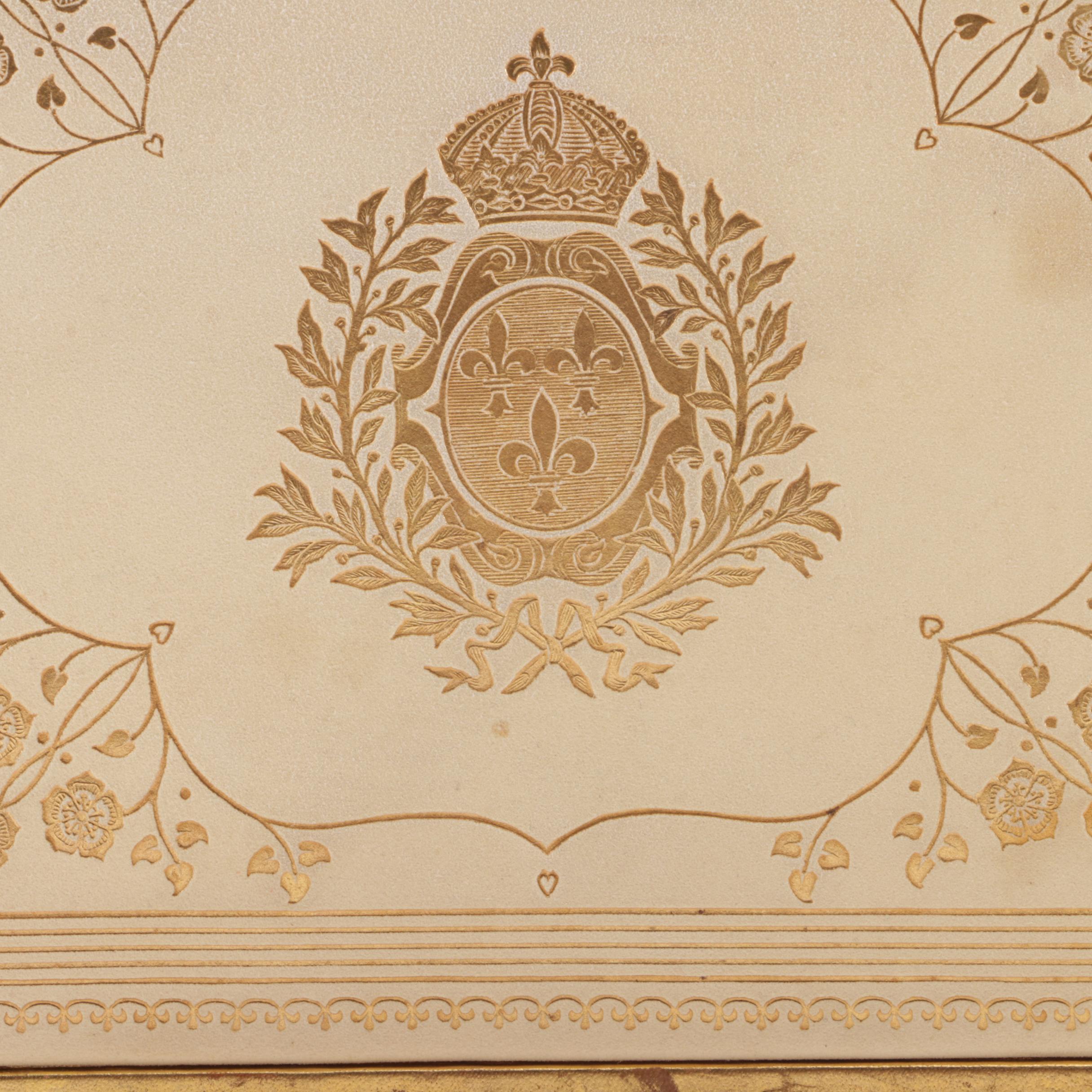 Vintage Deutz Metallic Gold and Ivory-Colored Leather Box Purse