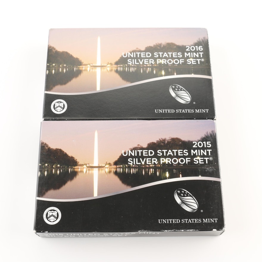 2015 and 2016 United States Mint Silver Proof Sets