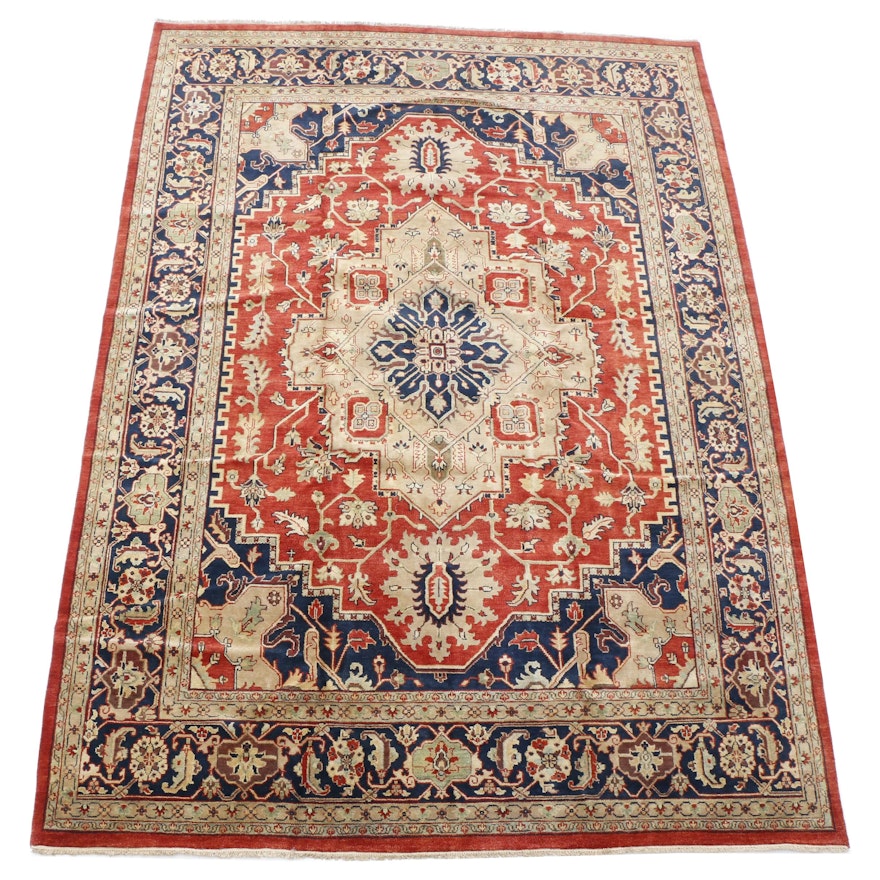 Hand-Knotted Bakshayesh Heriz Wool Room Sized Rug