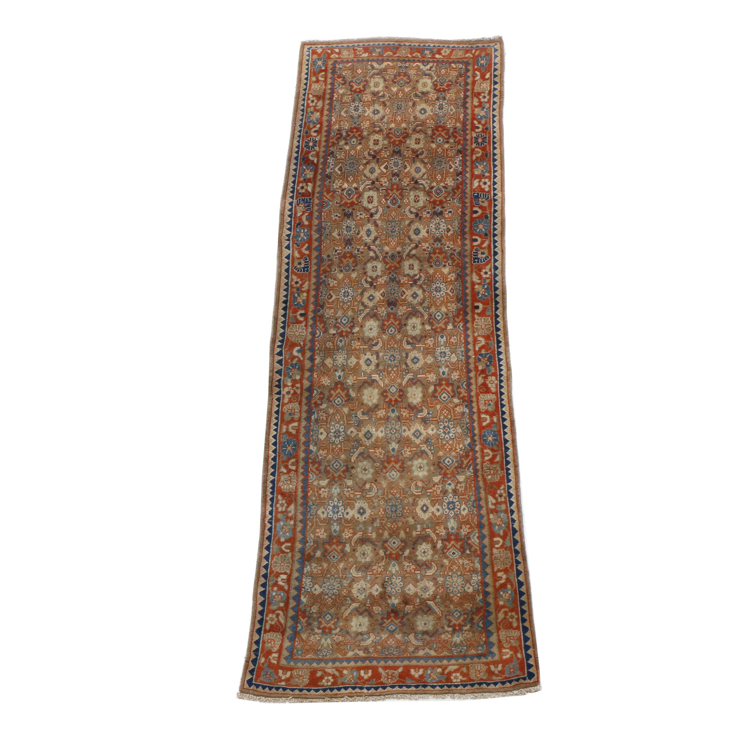 Hand-Knotted Persian Lilihan Wool Carpet Runner