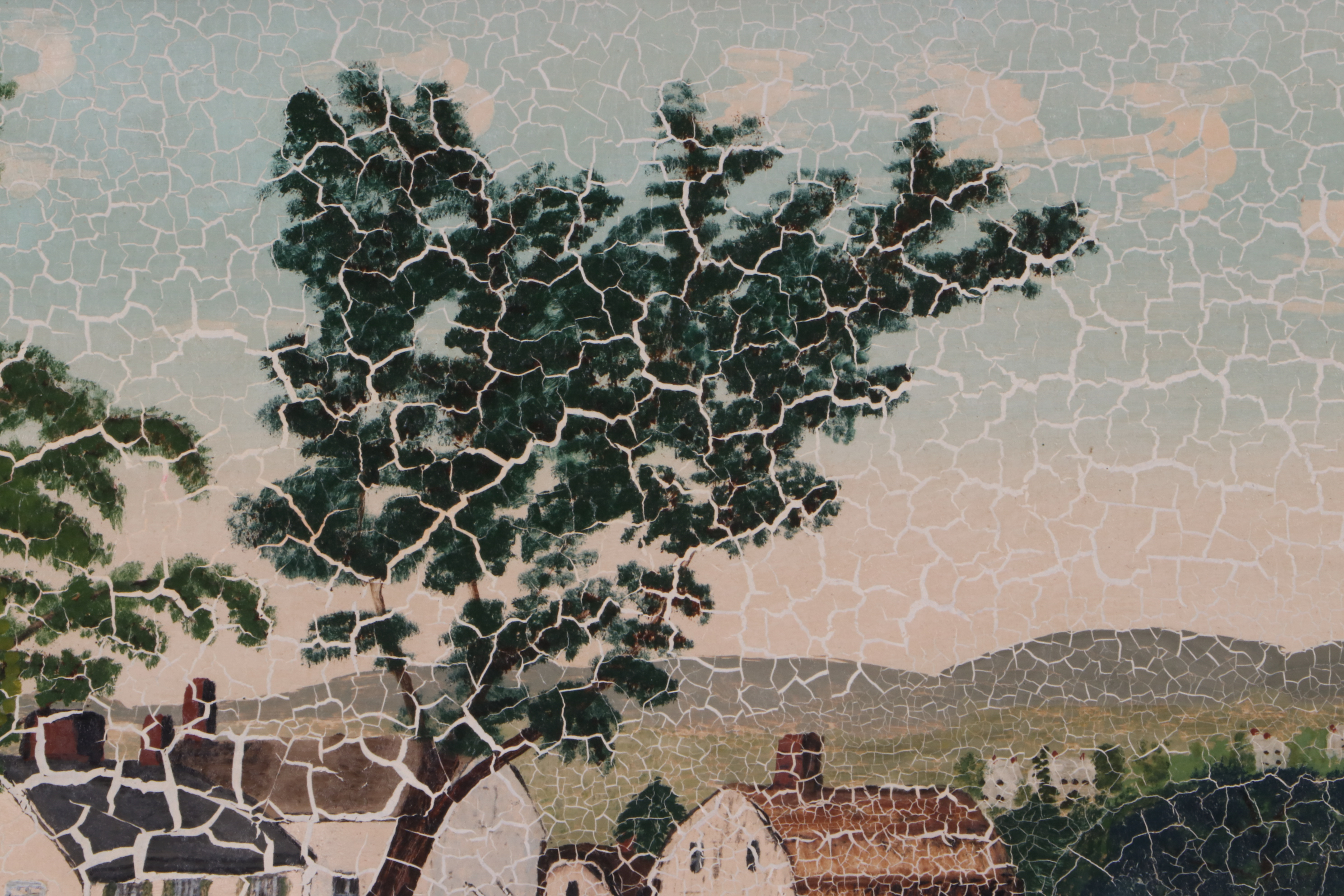 Grandma Moses Oil Painting "Village Scene"