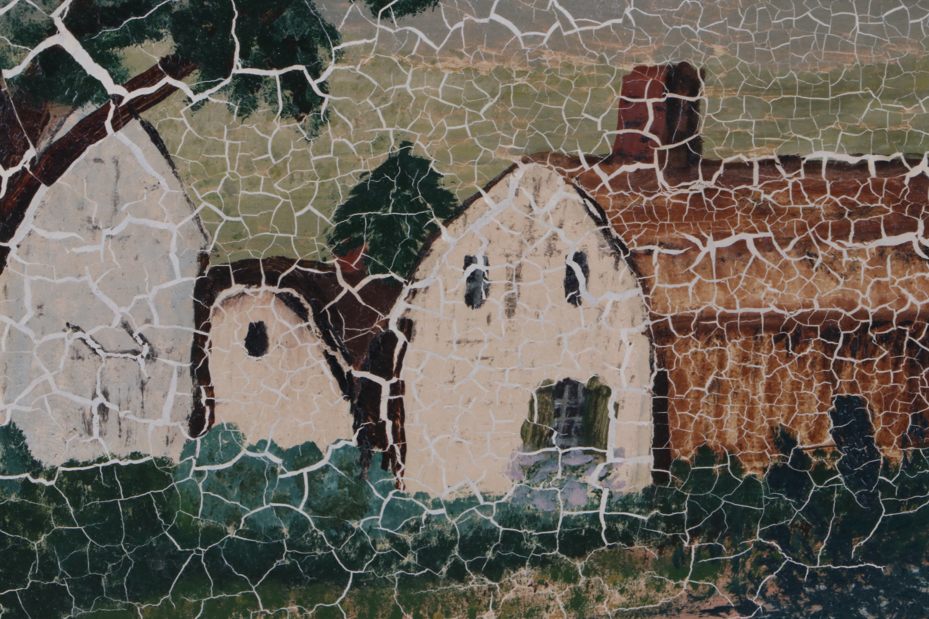 Grandma Moses Oil Painting "Village Scene"