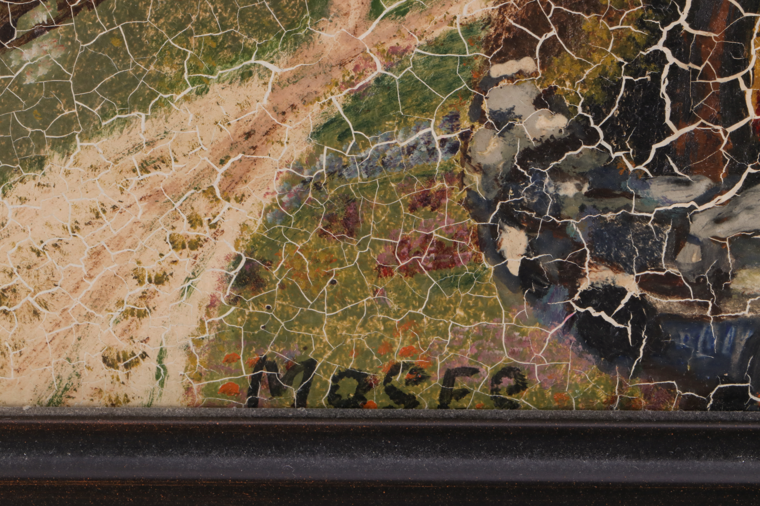 Grandma Moses Oil Painting "Village Scene"