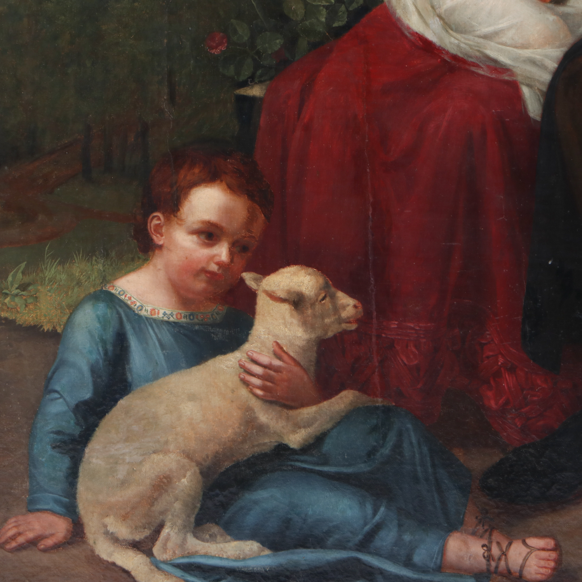 Joseph Anton Muxel 1824 Mural-Sized Family Portrait Oil Painting on Canvas