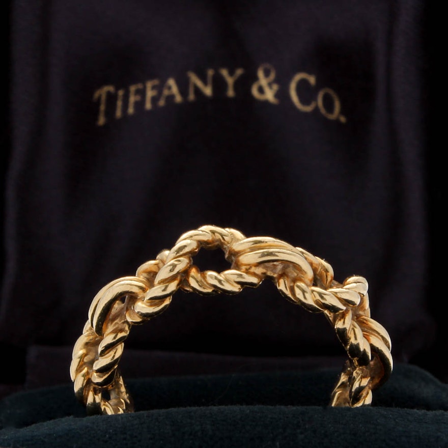 1995 Tiffany & Co 18K Yellow Gold Rope Ring