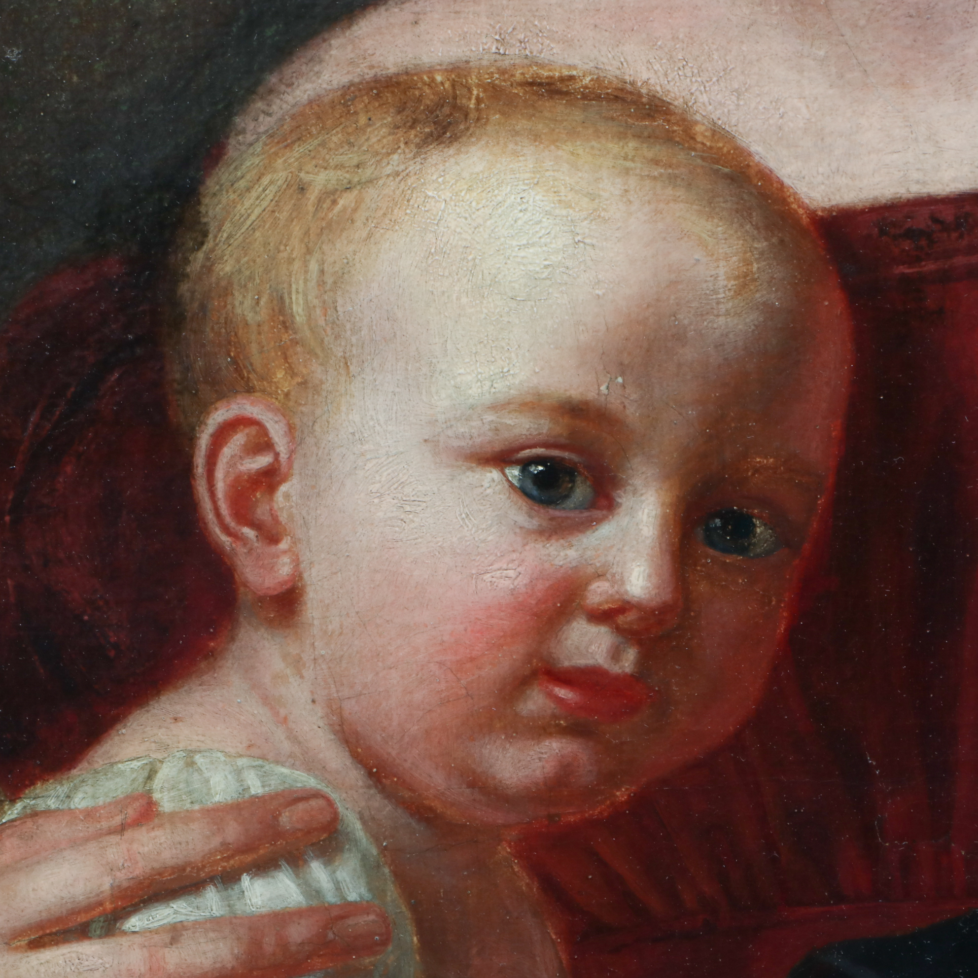 Joseph Anton Muxel 1824 Mural-Sized Family Portrait Oil Painting on Canvas