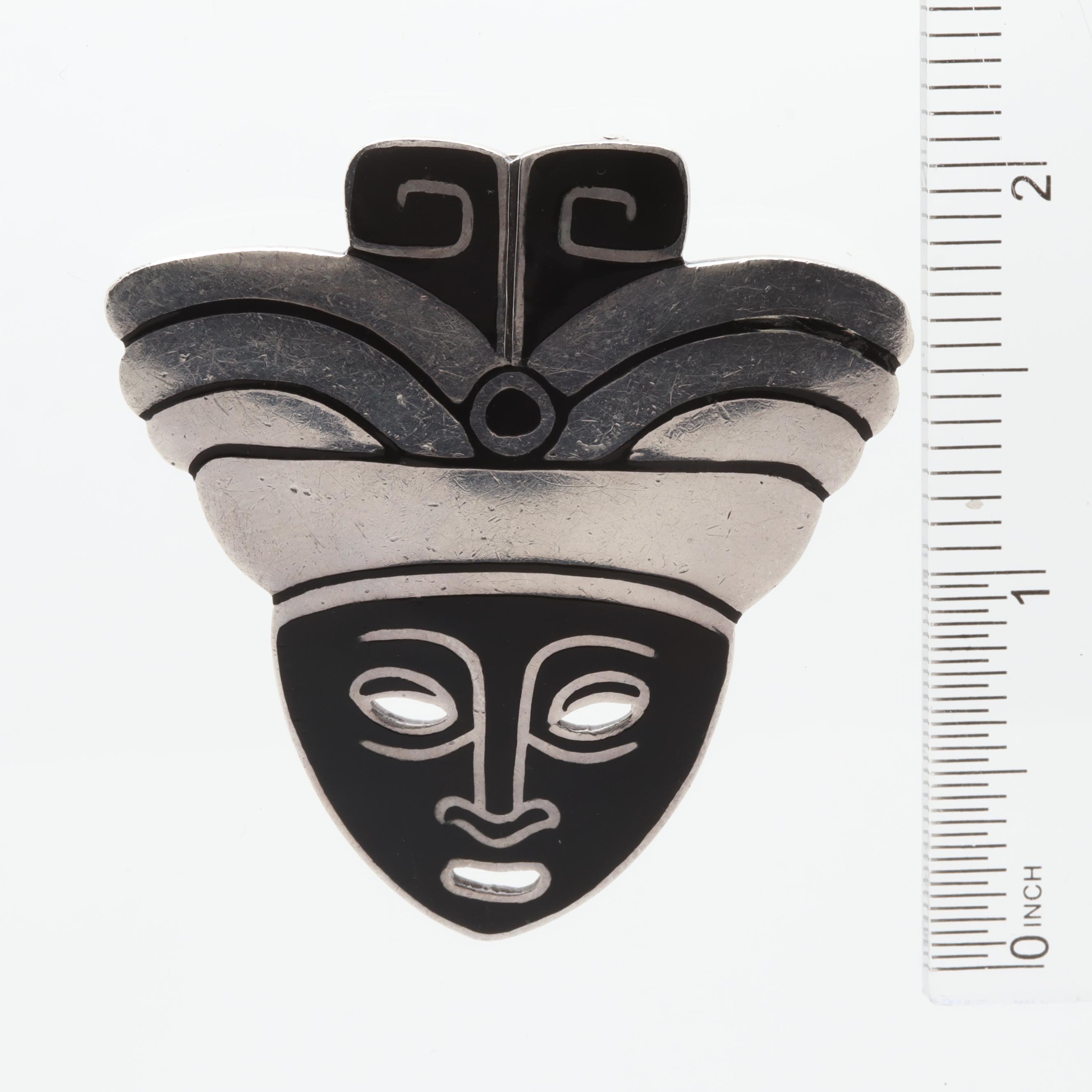 Margot de Taxco Sterling Silver Enamel Figural Converter Brooch