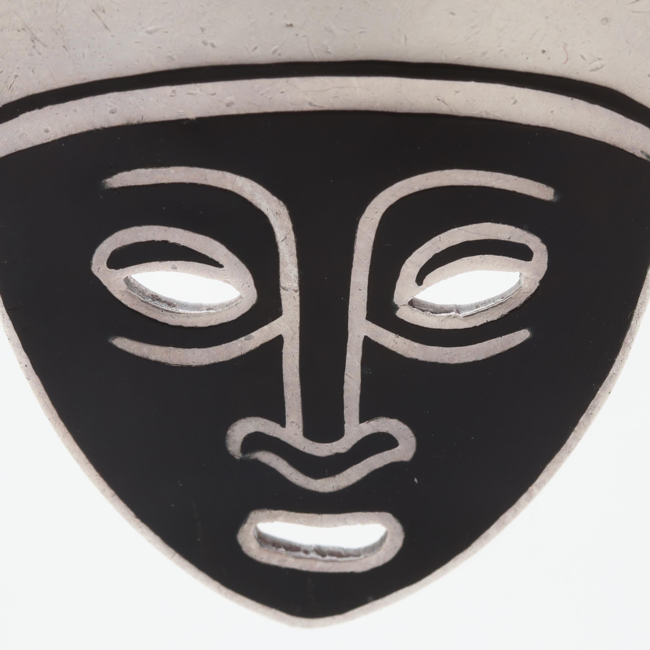 Margot de Taxco Sterling Silver Enamel Figural Converter Brooch