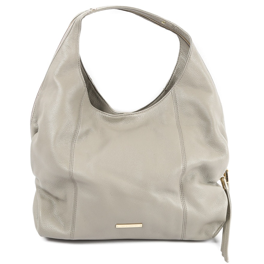 Vince Camuto Zoe Ash Gray Genuine Leather Hobo Bag