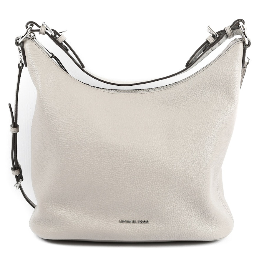 MICHAEL Michael Kors Lupita Grey Pebbled Leather Hobo Bag