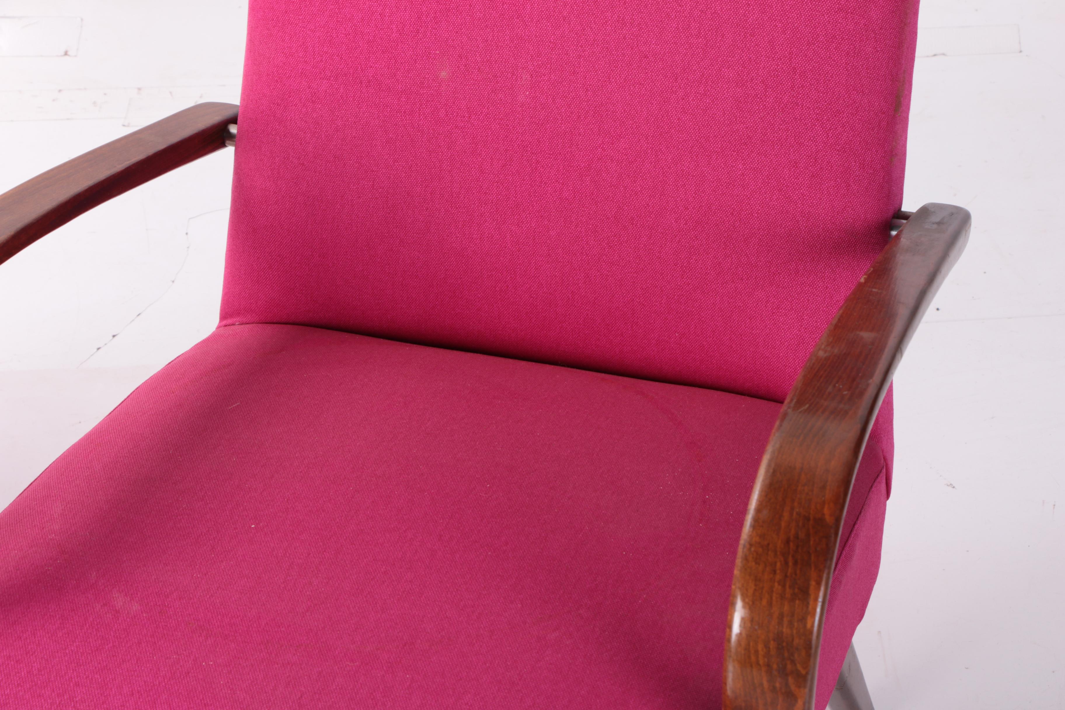 Danish Modern Style Pink Upholstered Armchairs
