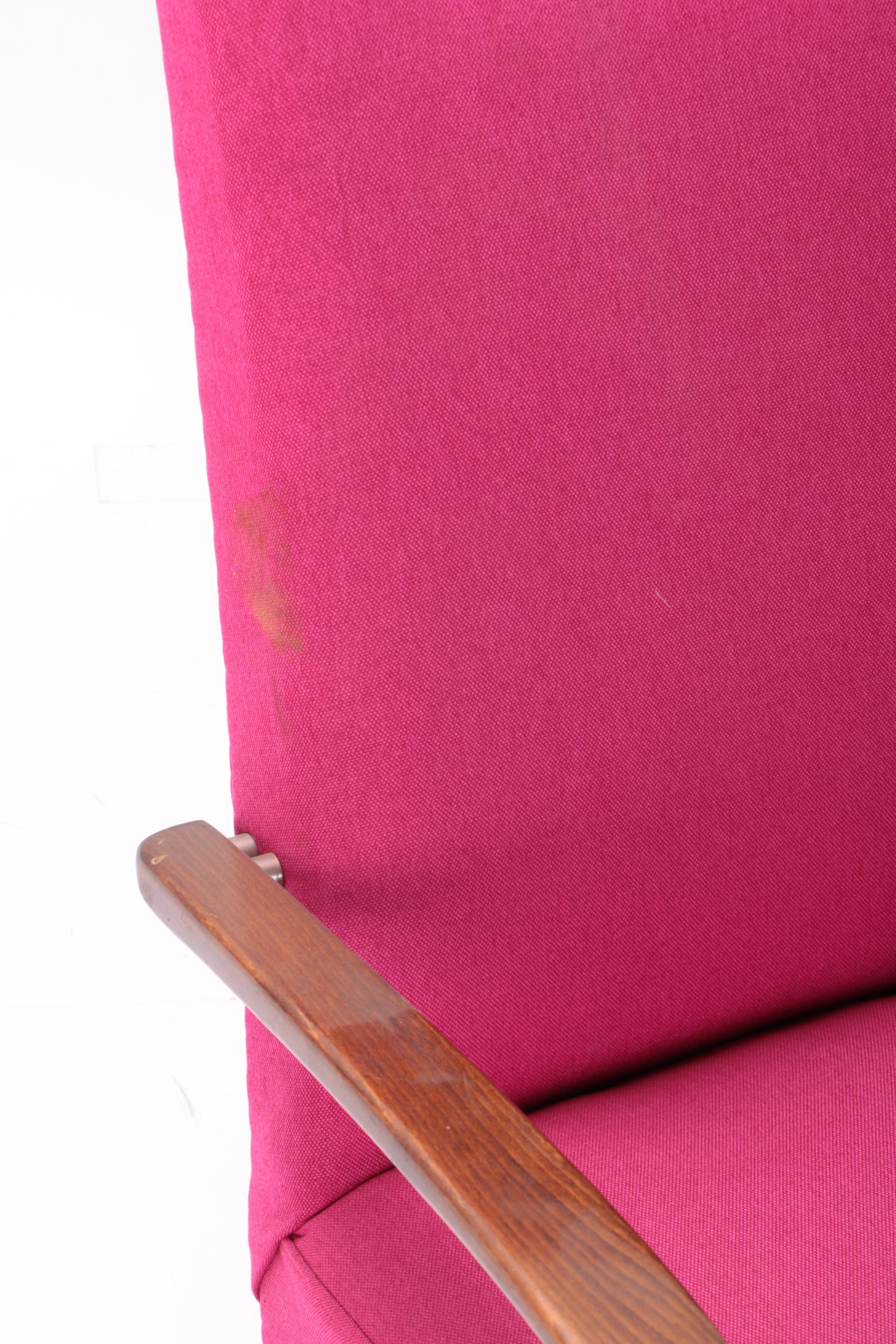 Danish Modern Style Pink Upholstered Armchairs