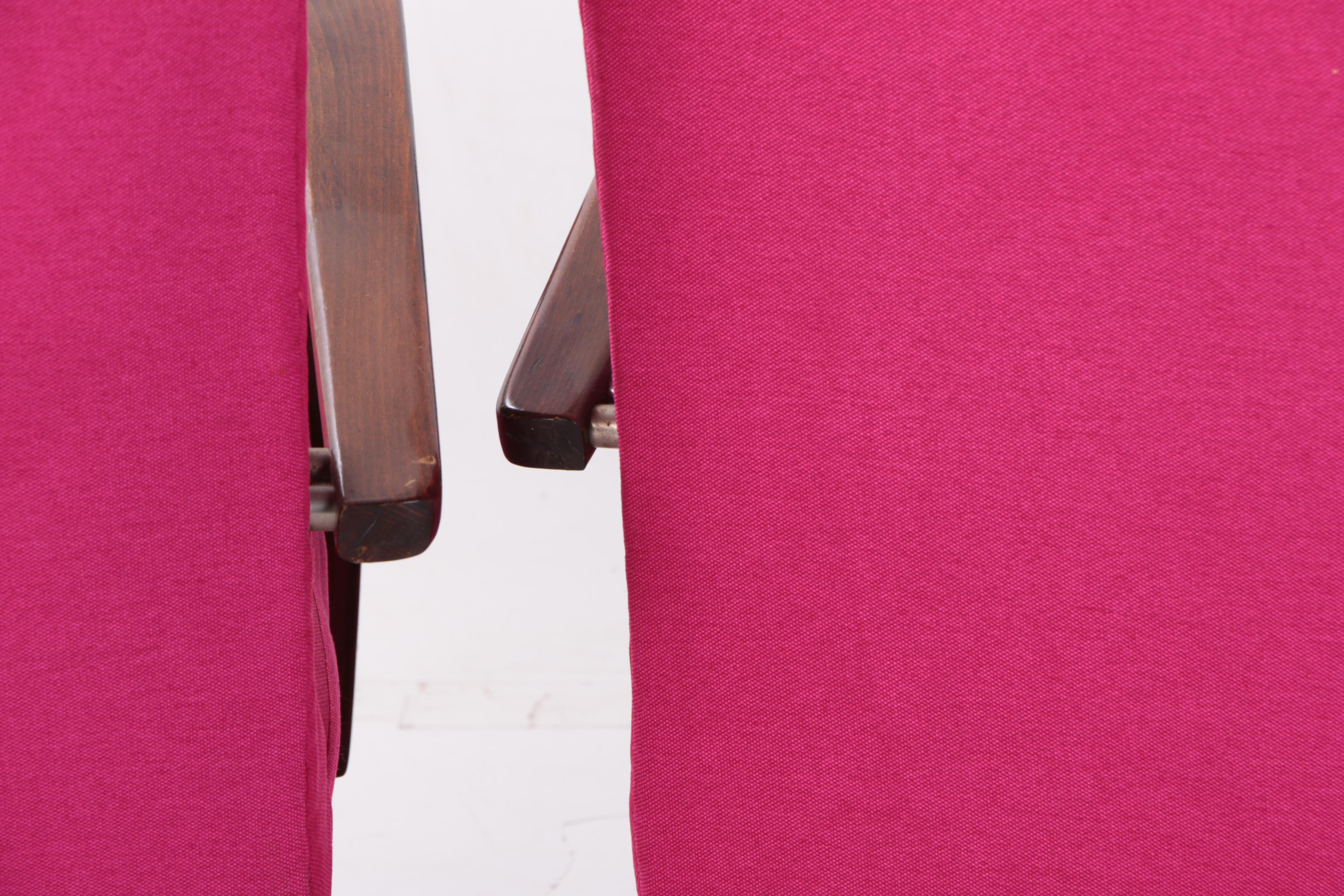 Danish Modern Style Pink Upholstered Armchairs