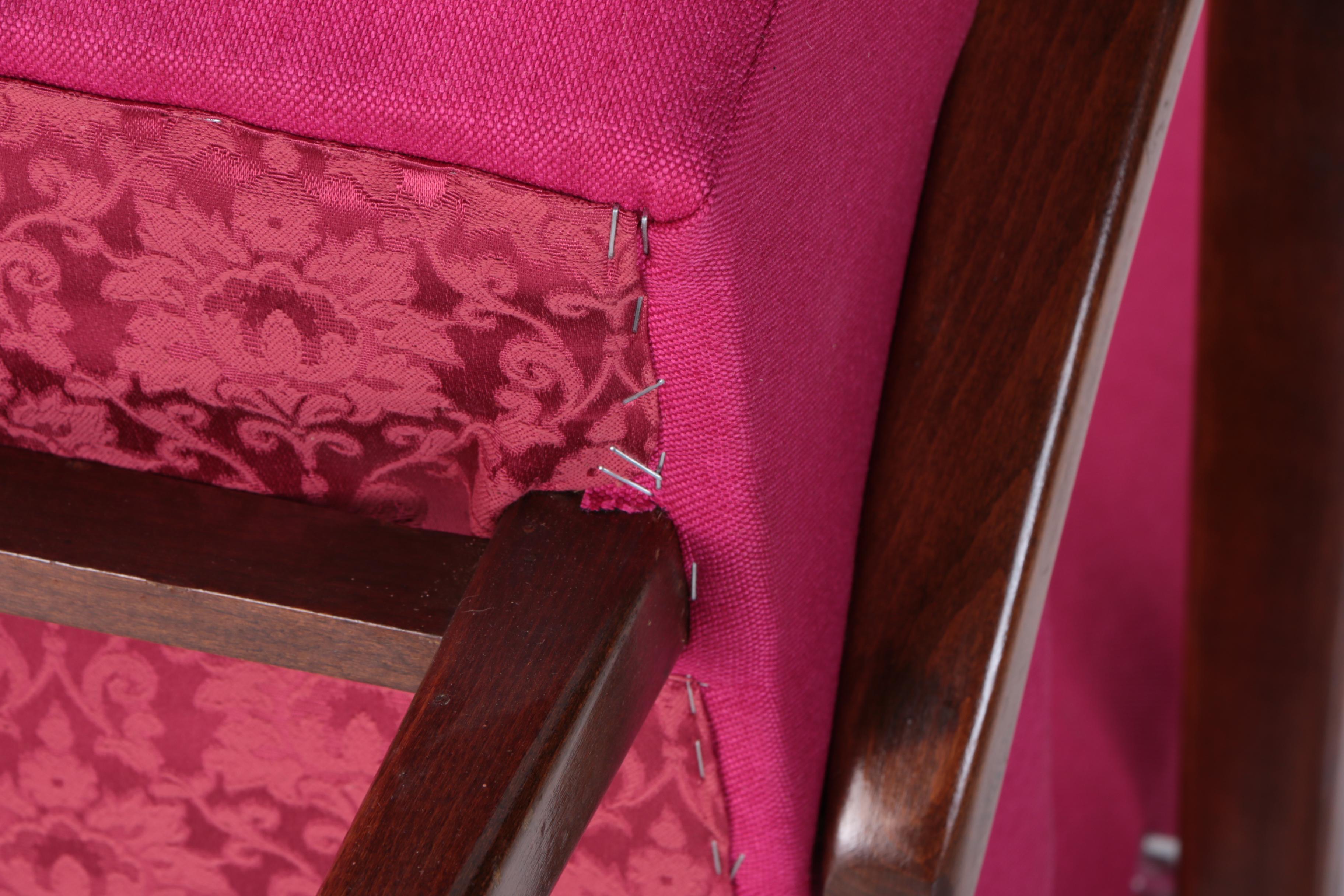 Danish Modern Style Pink Upholstered Armchairs