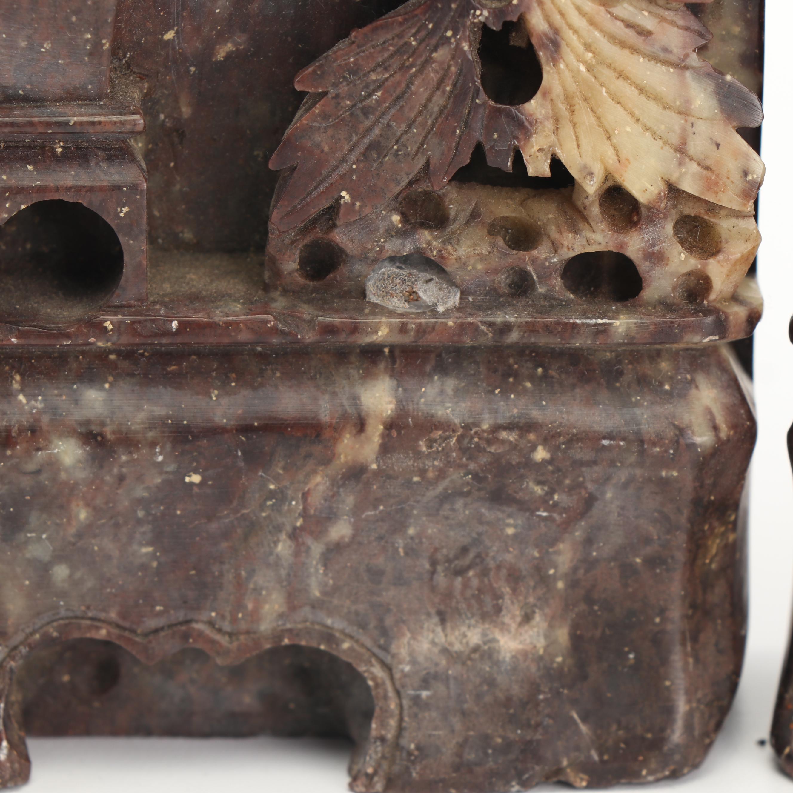 Chinese Carved Serpentine Bookends