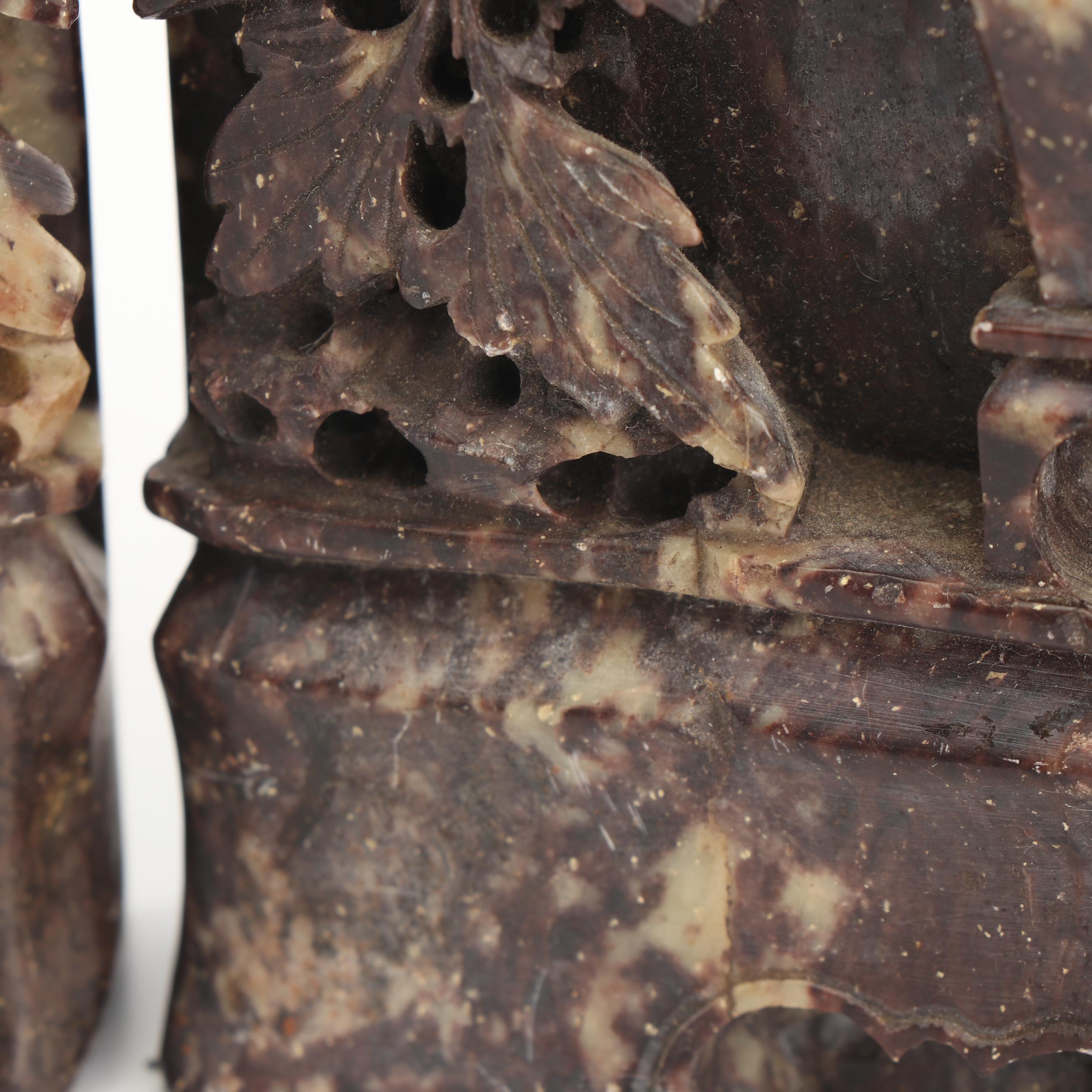 Chinese Carved Serpentine Bookends