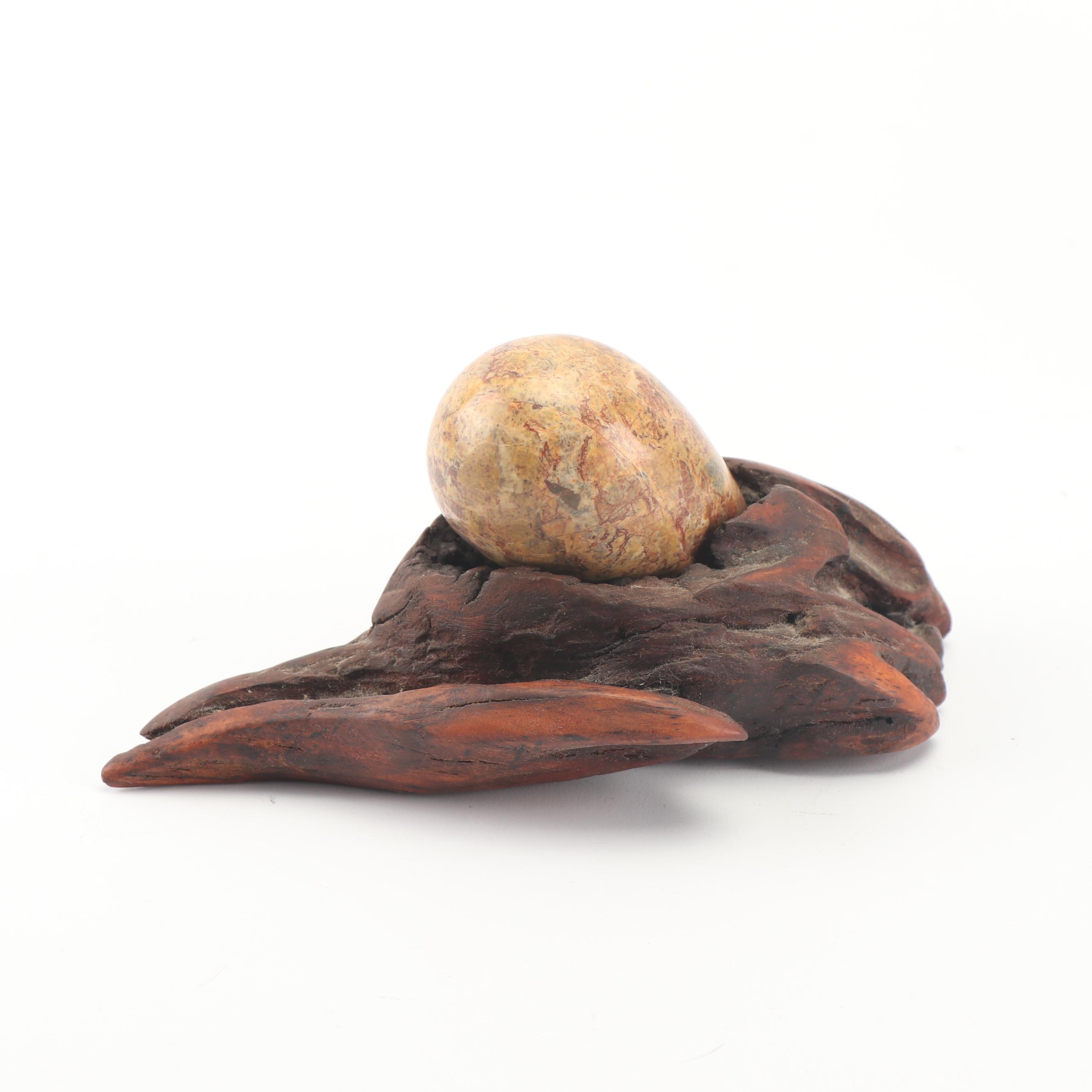 Polished Jasper Eggs, Marble Cockatoo Dish, Art Pottery Dish and Other Dècor