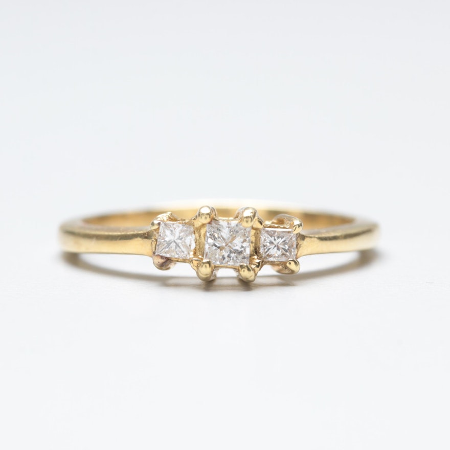 18K Yellow Gold Diamond Ring