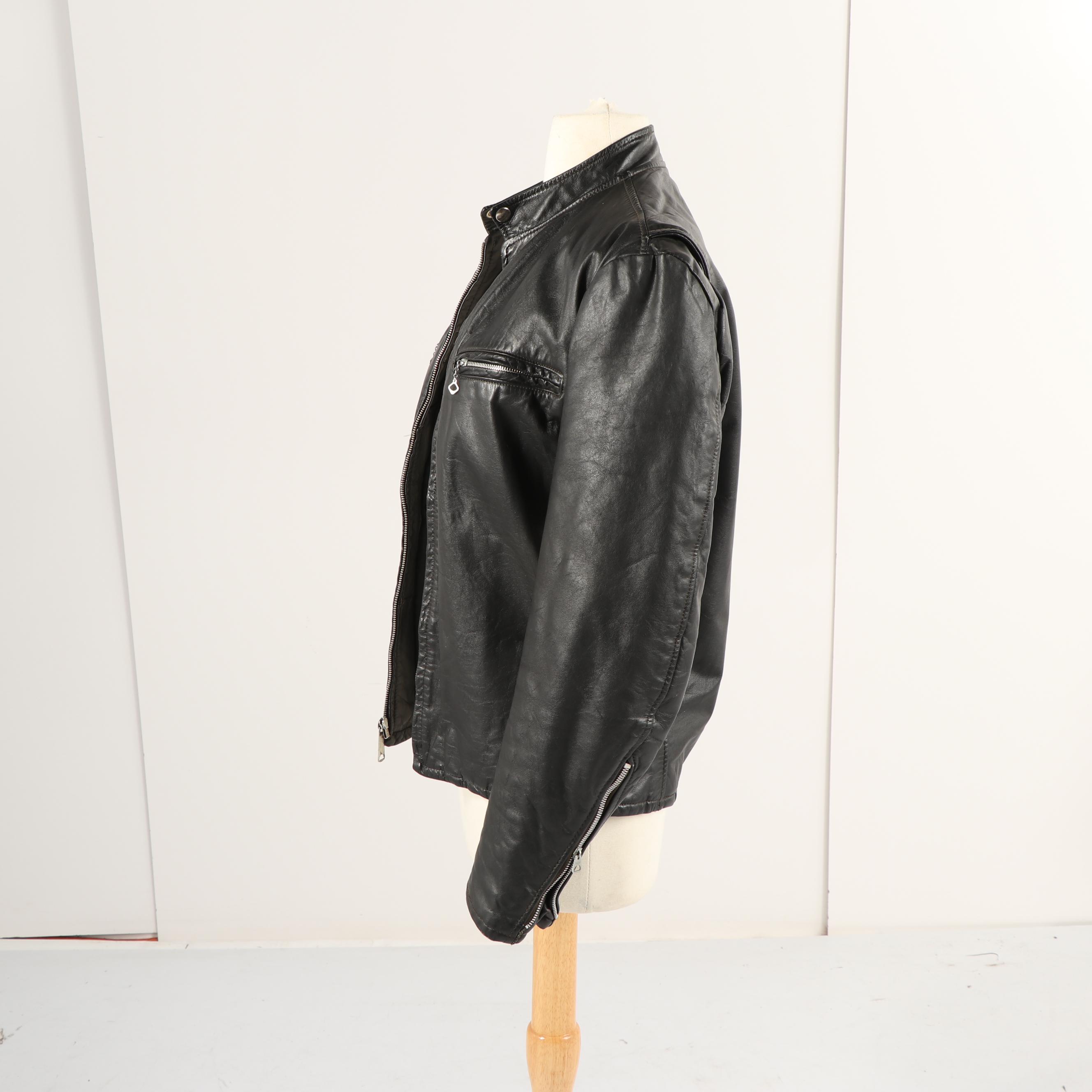 Men's Vintage Black Leather Motorcycle Jacket