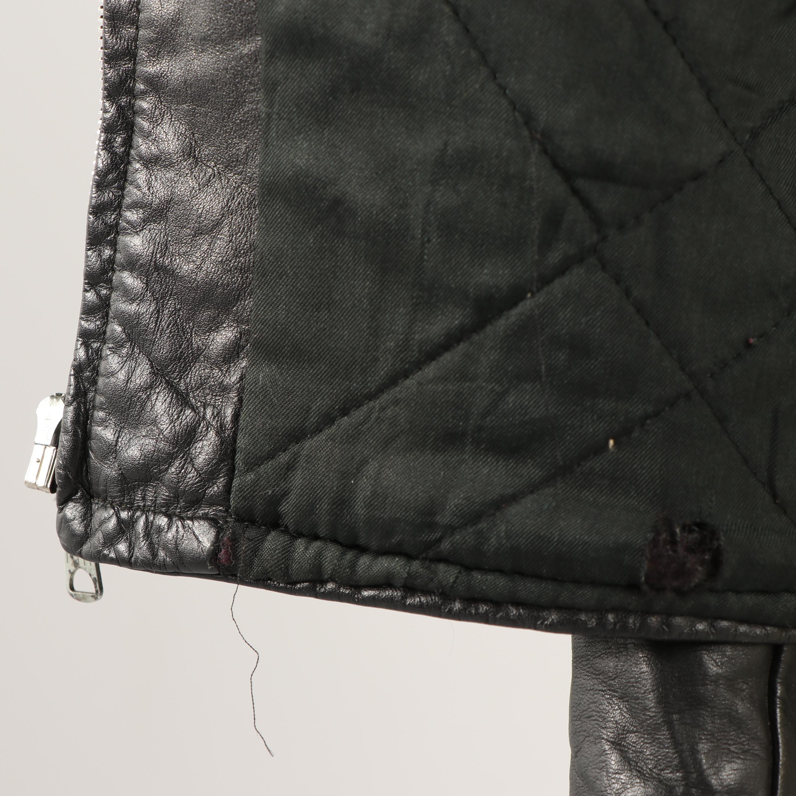 Men's Vintage Black Leather Motorcycle Jacket