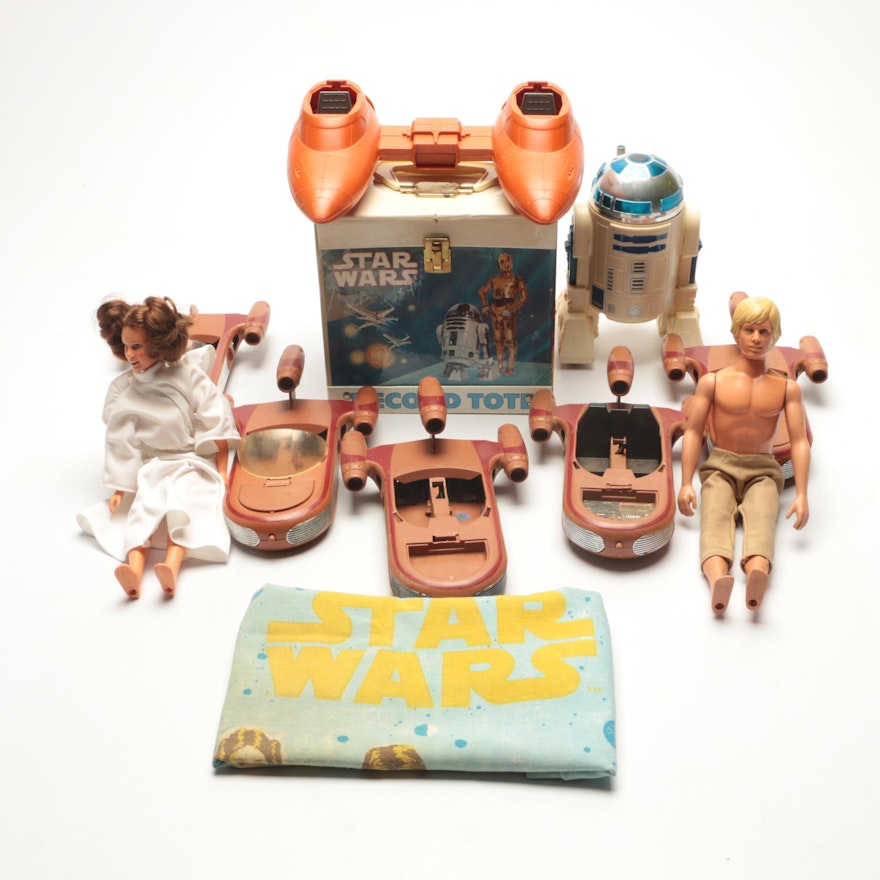 1970s-1980s Star Wars Toys Including Luke Skywalker and Princess Leia Dolls