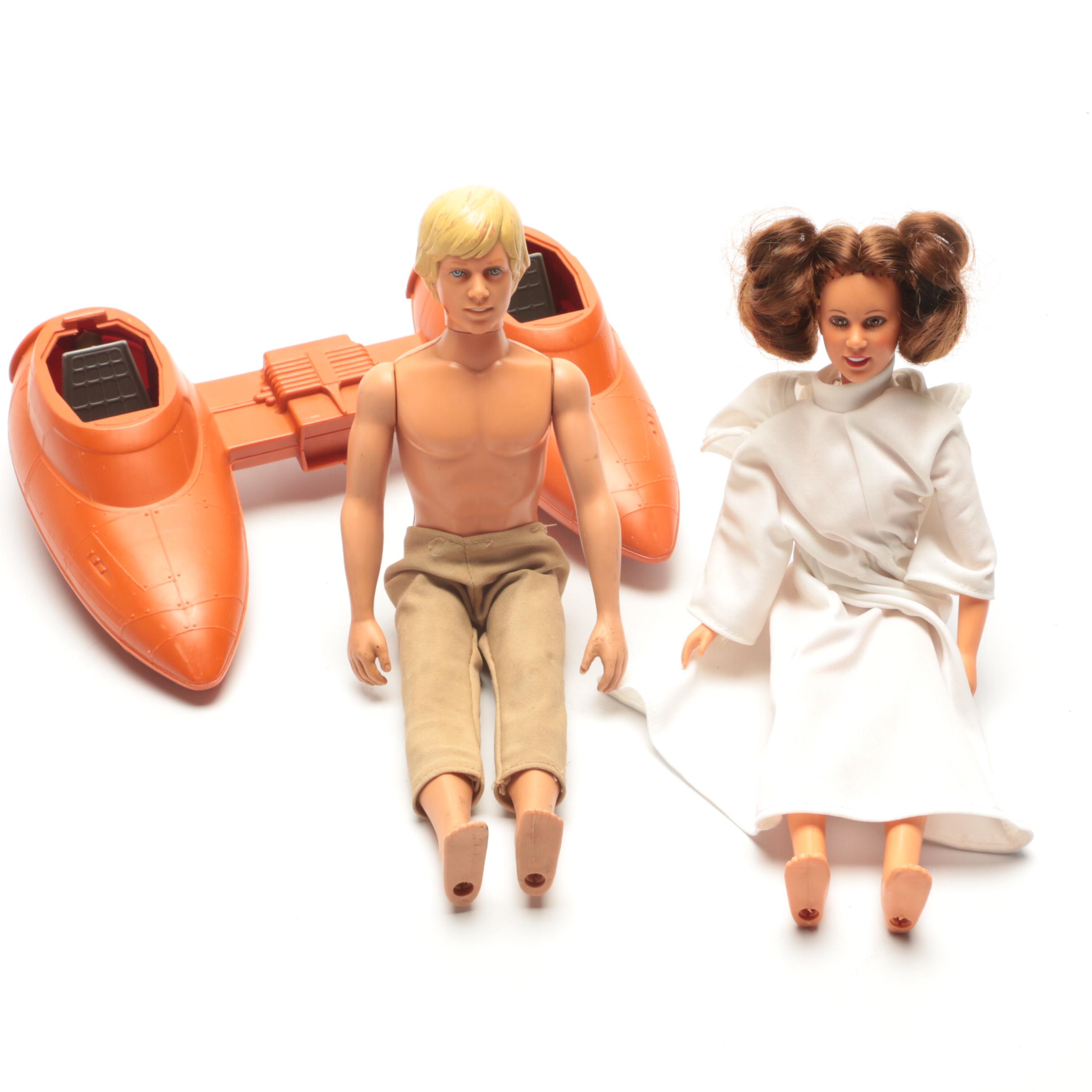 1970s-1980s Star Wars Toys Including Luke Skywalker and Princess Leia Dolls