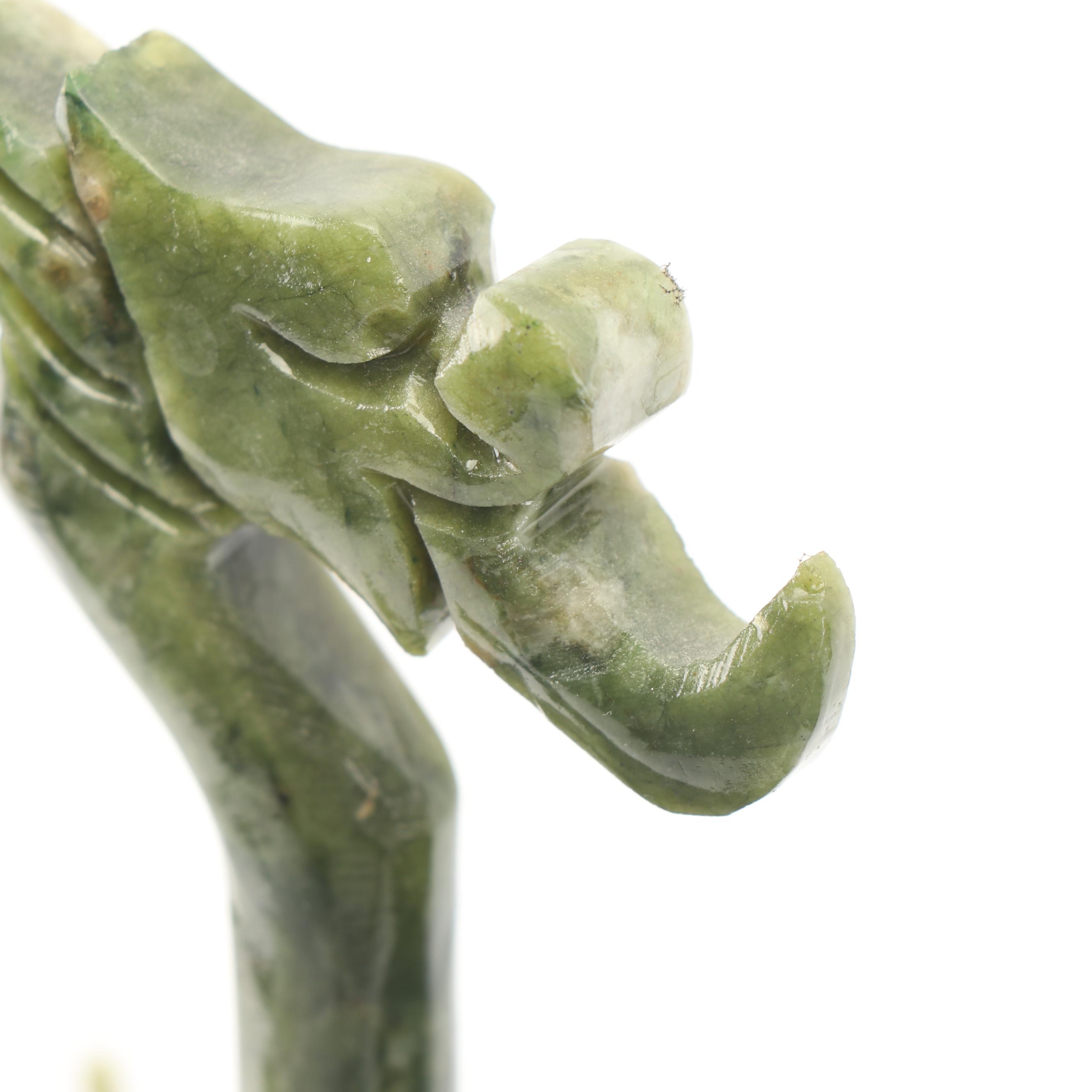 East Asian Style Carved Serpentine Ship