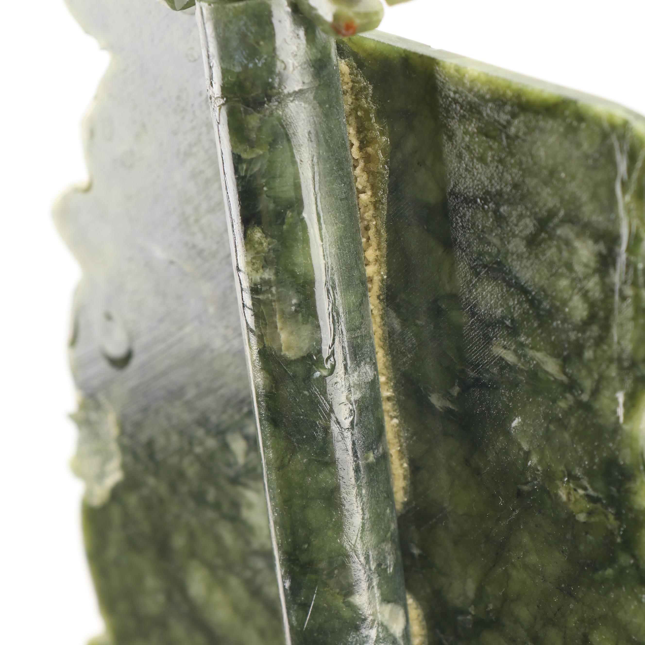 East Asian Style Carved Serpentine Ship