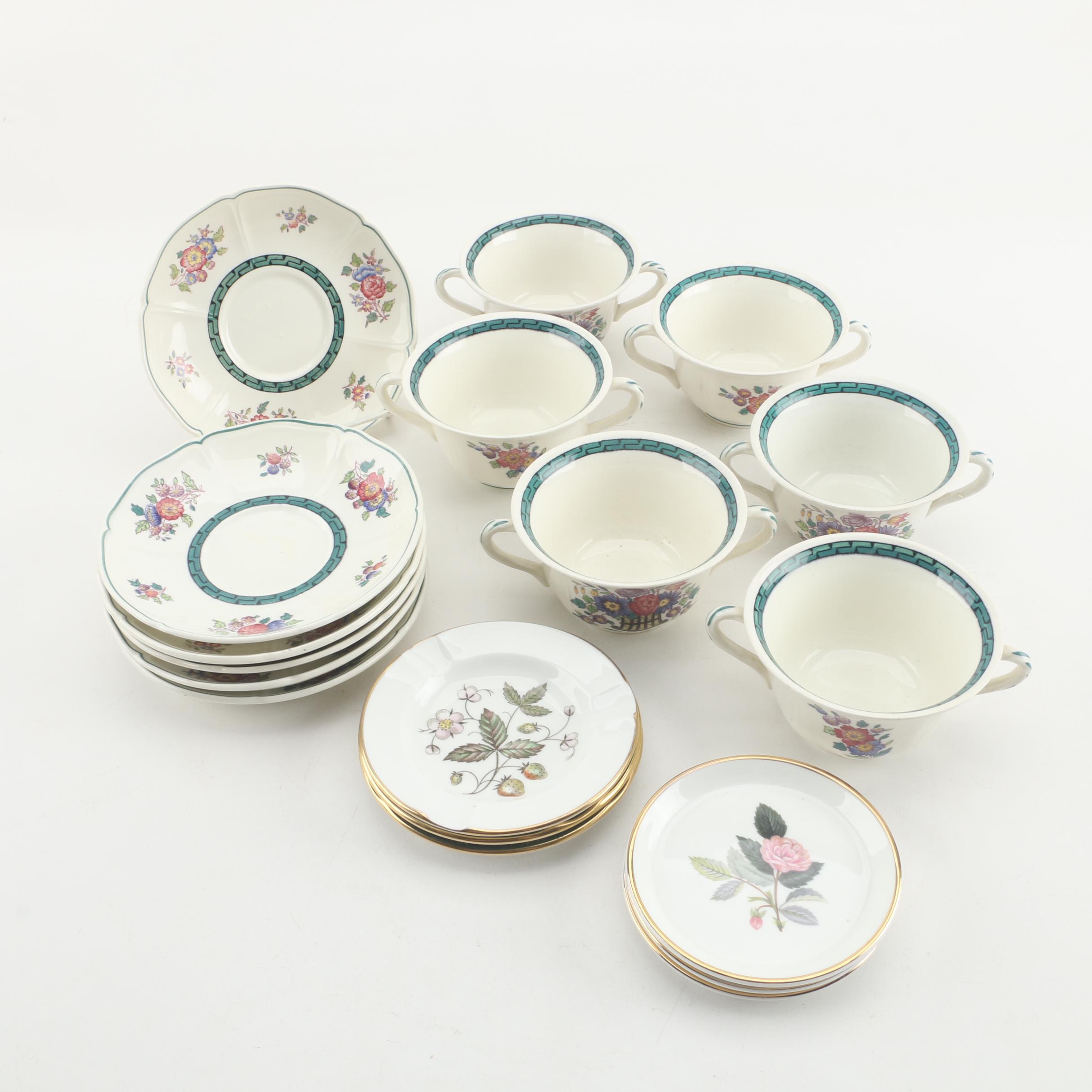 Vintage Wedgwood Cups and Saucers with Ashtrays and Coasters