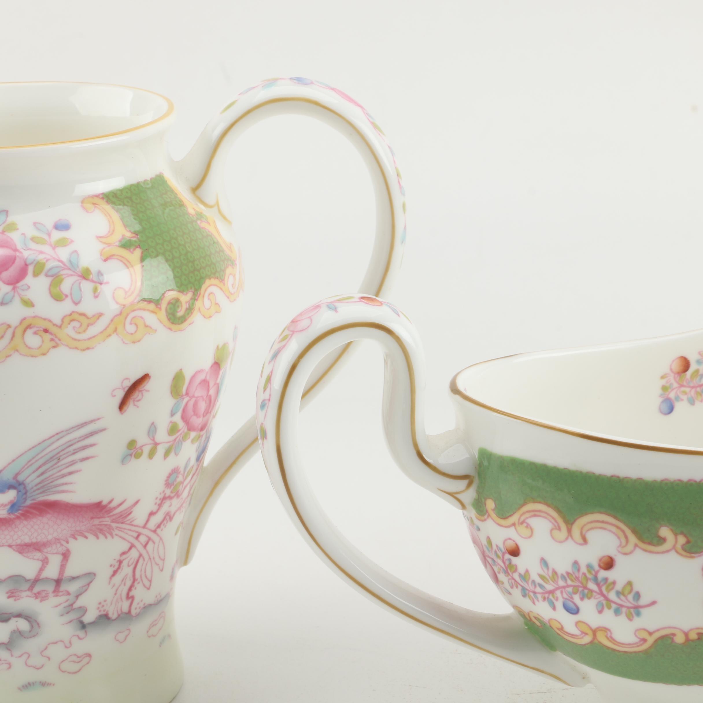 Minton "Green Cockatrice" Bone China Serveware c. 1912-50