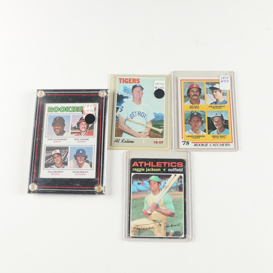 1970s Baseball Cards including Reggie Jackson and Al Kaline