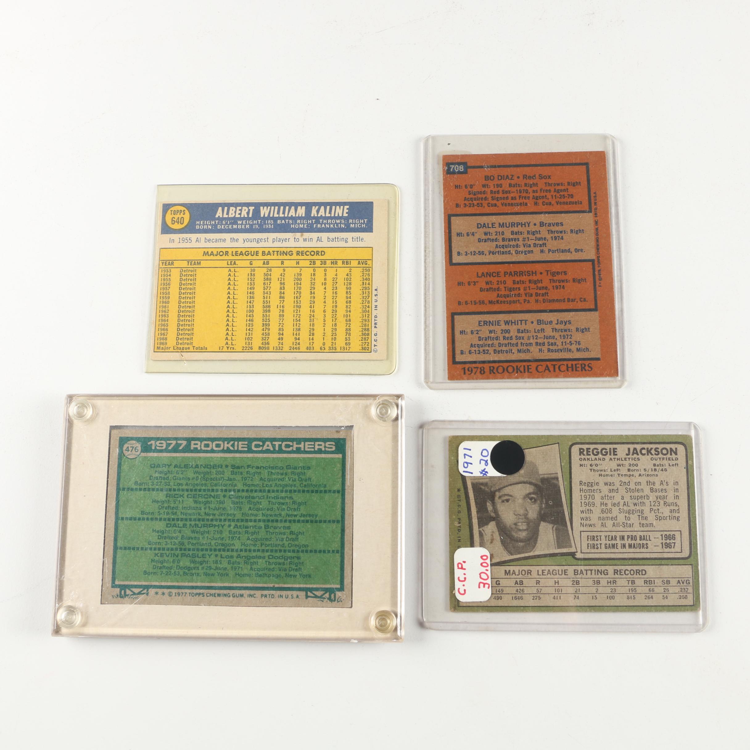 1970s Baseball Cards including Reggie Jackson and Al Kaline