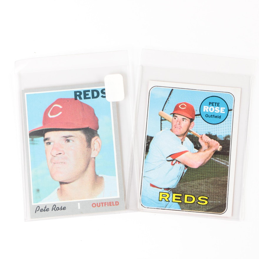 1969 and 1970 Pete Rose Baseball Trading Cards