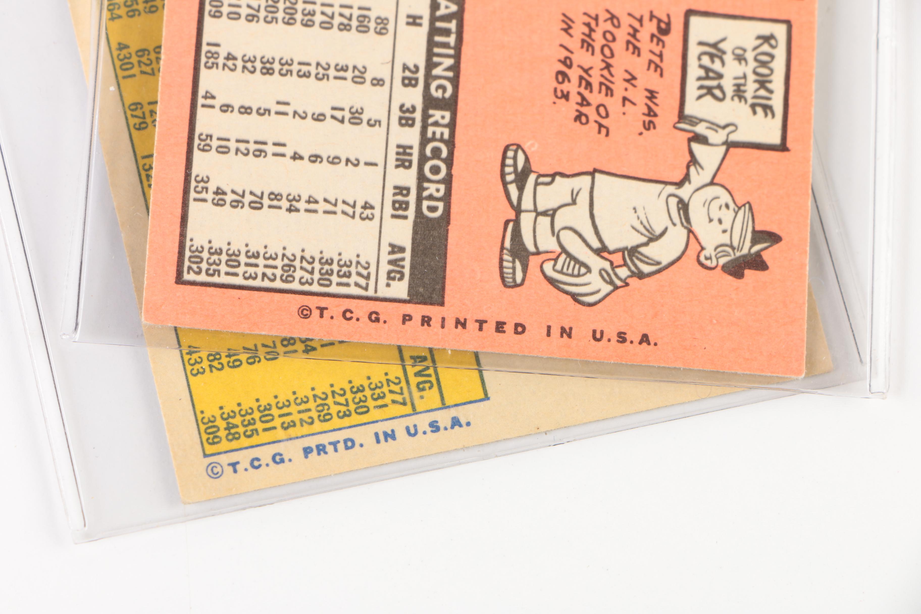 1969 and 1970 Pete Rose Baseball Trading Cards