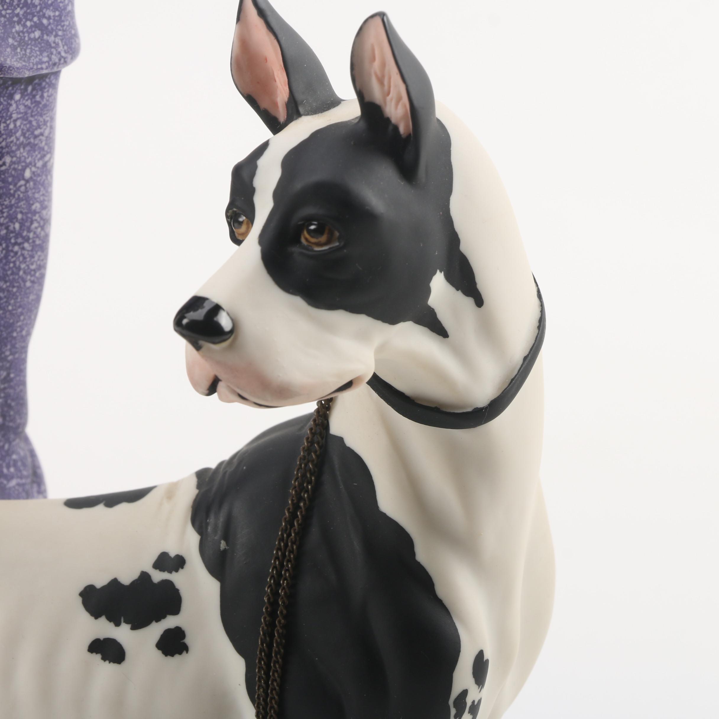 1987 Giuseppe Armani "Lady with Great Dane" Limited Edition Porcelain Figurine