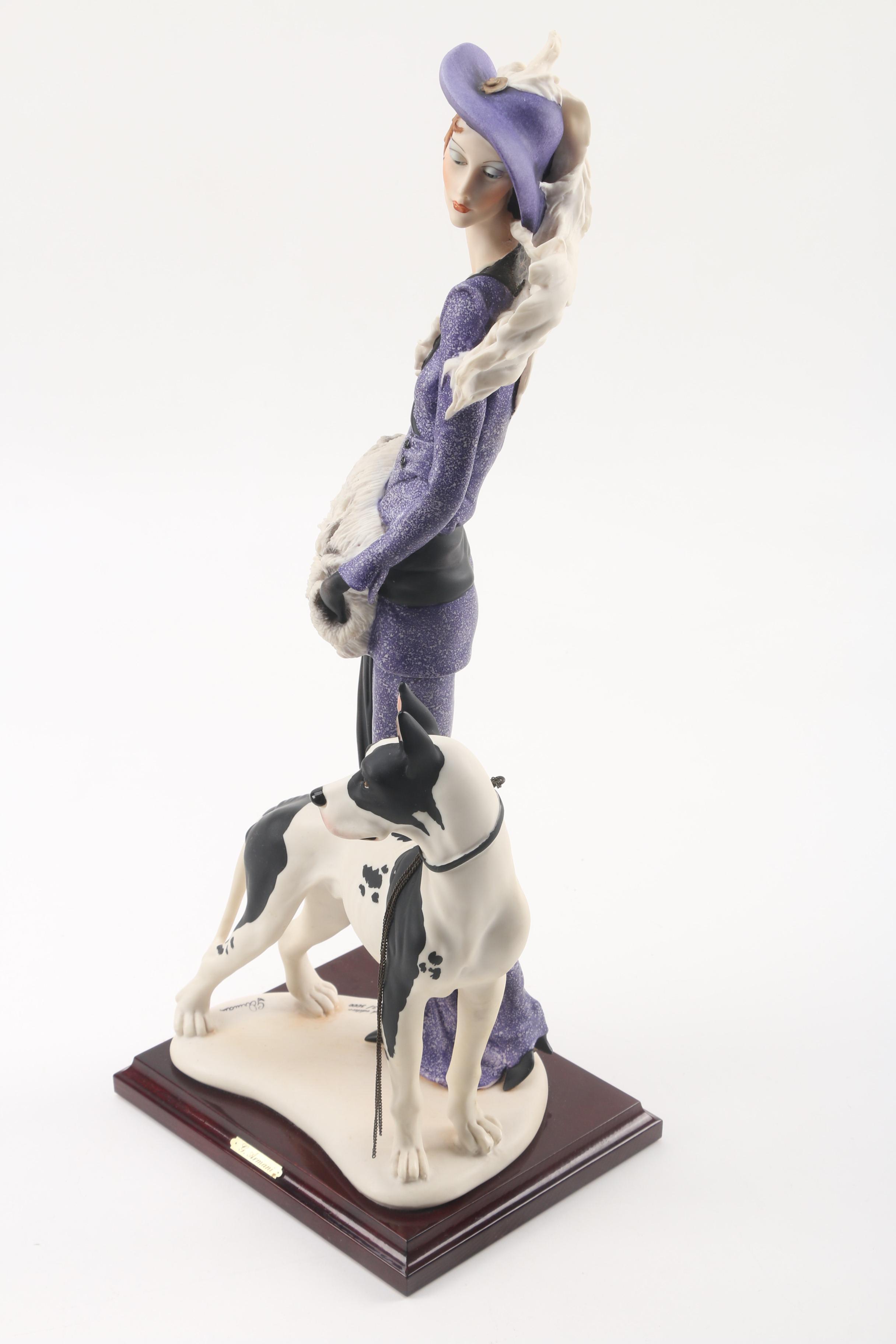 1987 Giuseppe Armani "Lady with Great Dane" Limited Edition Porcelain Figurine