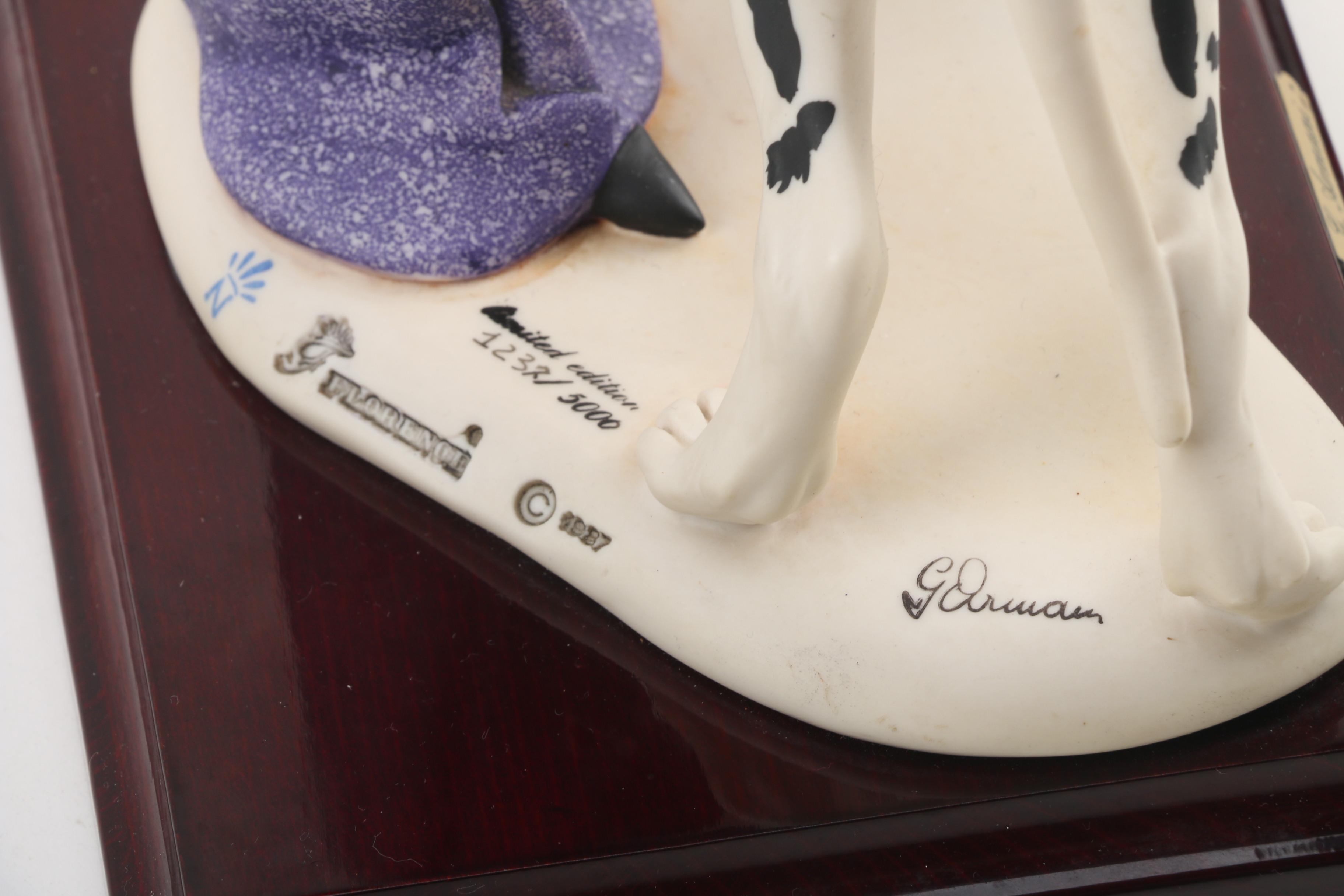 1987 Giuseppe Armani "Lady with Great Dane" Limited Edition Porcelain Figurine