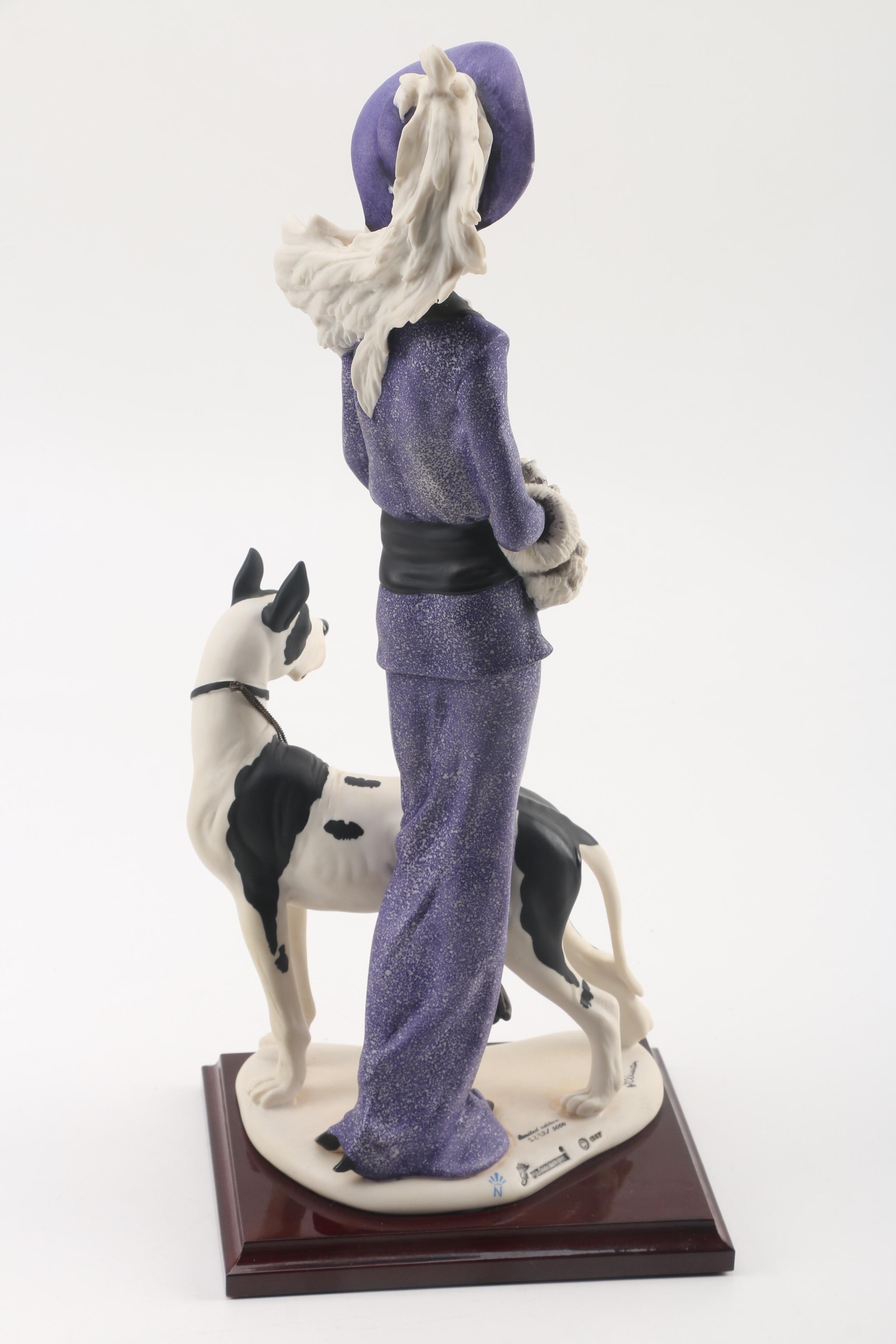 1987 Giuseppe Armani "Lady with Great Dane" Limited Edition Porcelain Figurine