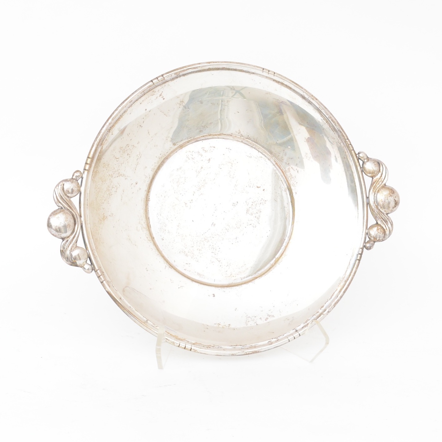 Michael C. Fina Danish Modern Style Sterling Silver Cake Plate