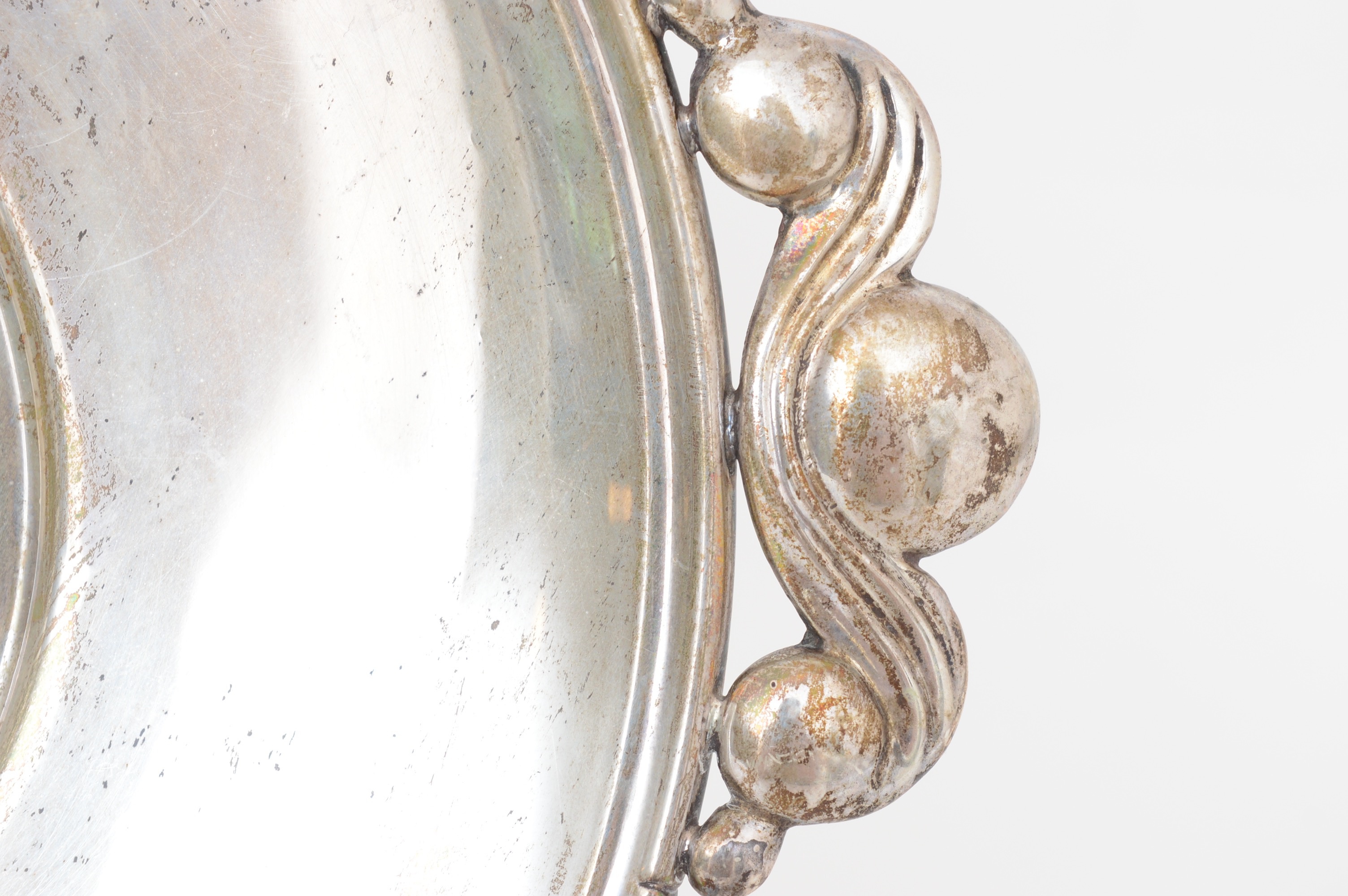 Michael C. Fina Danish Modern Style Sterling Silver Cake Plate