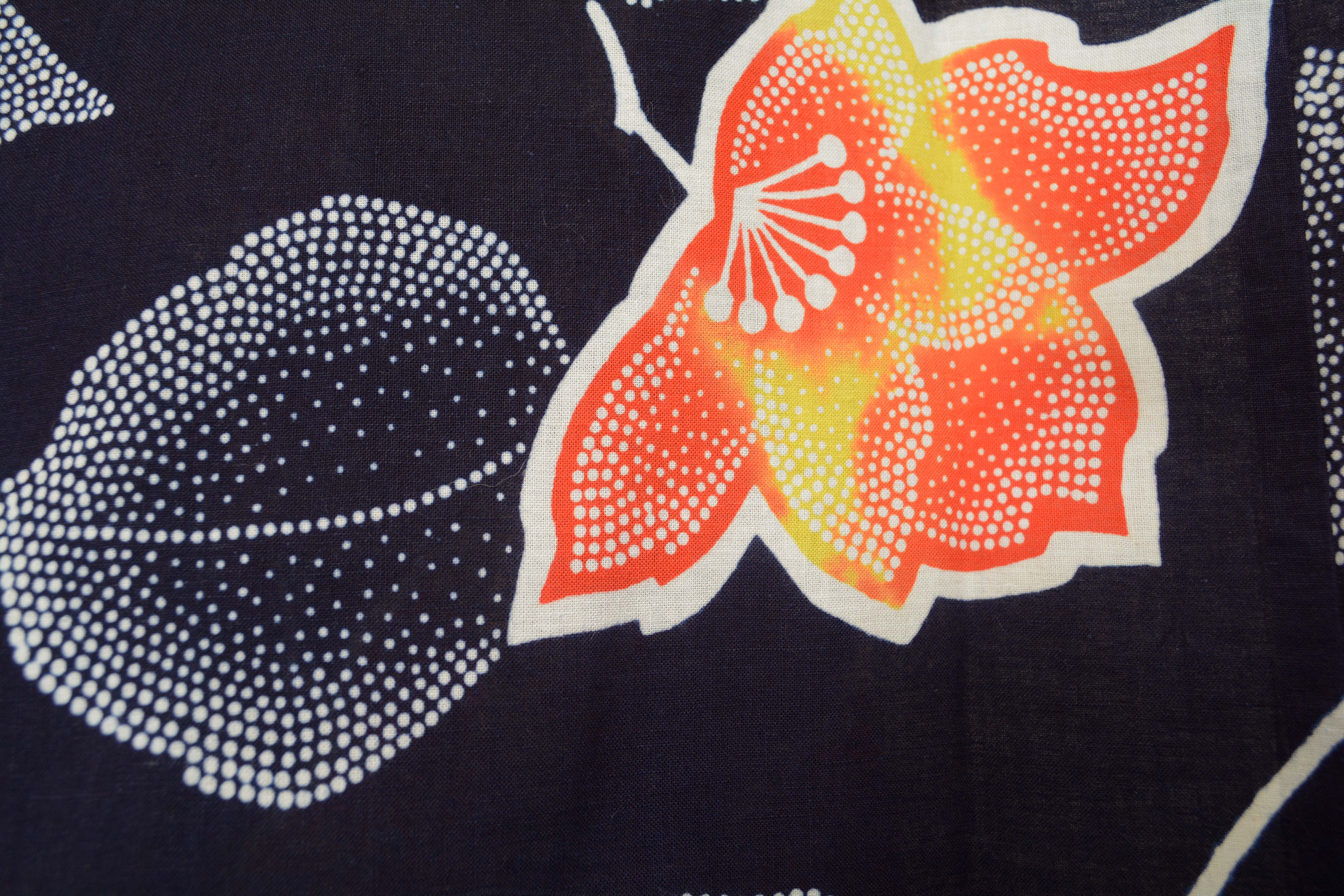 Circa 1960s Vintage Japanese Handwoven Cotton Yukata