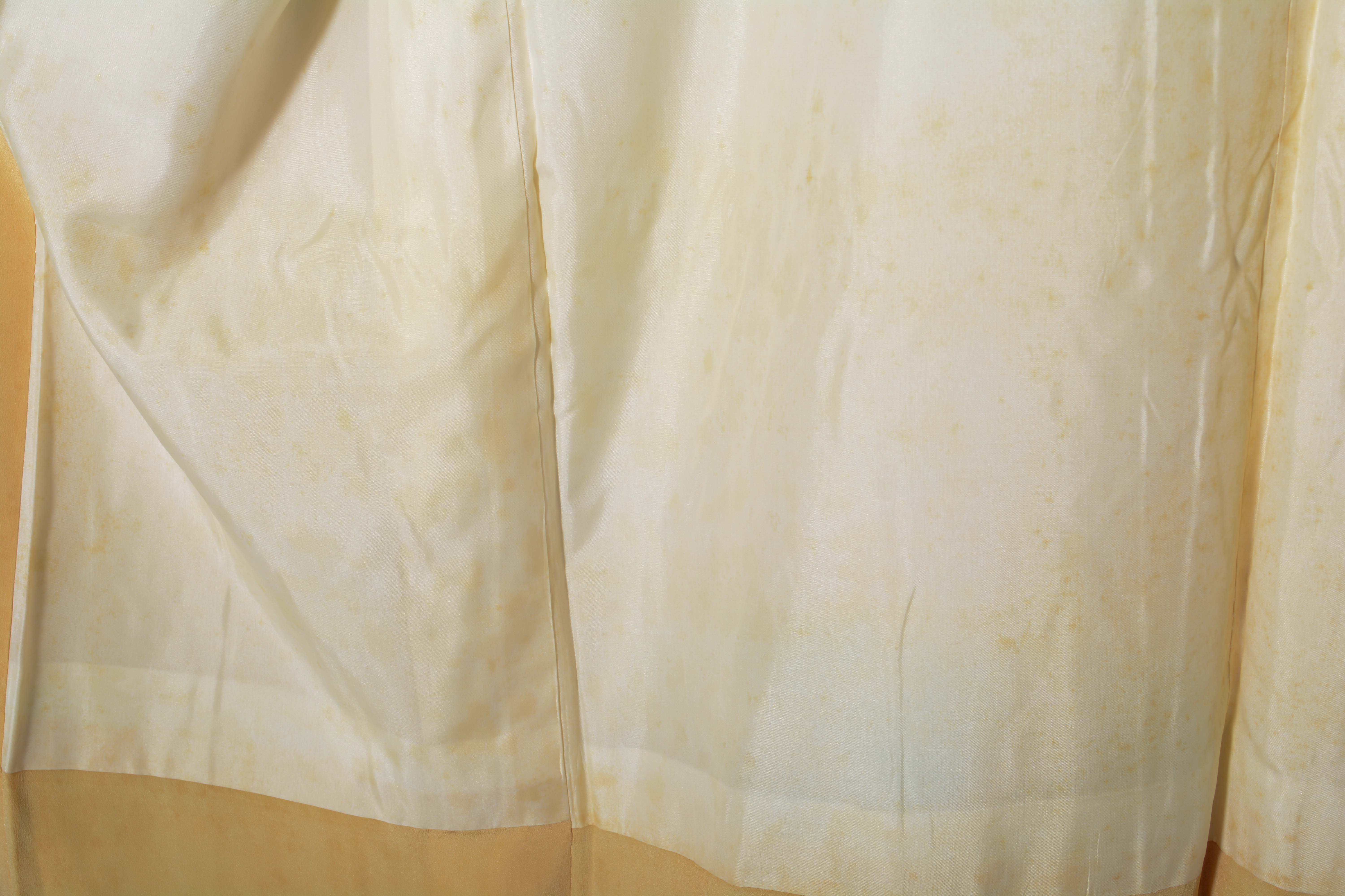 Circa 1940s Vintage Japanese Handwoven Silk Damask Furisode Kimono