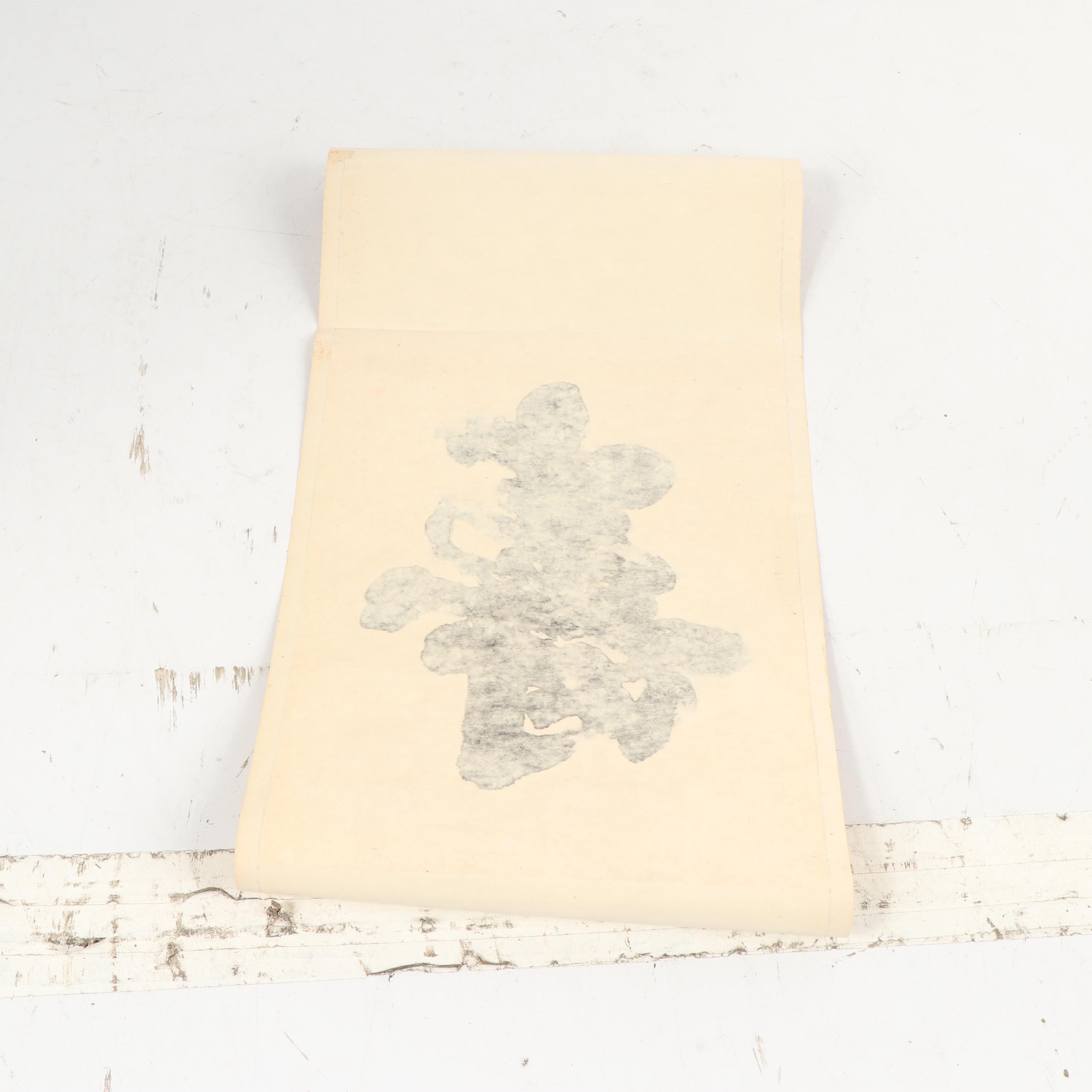 East Asian Hand-Painted Longevity Hanging Scroll