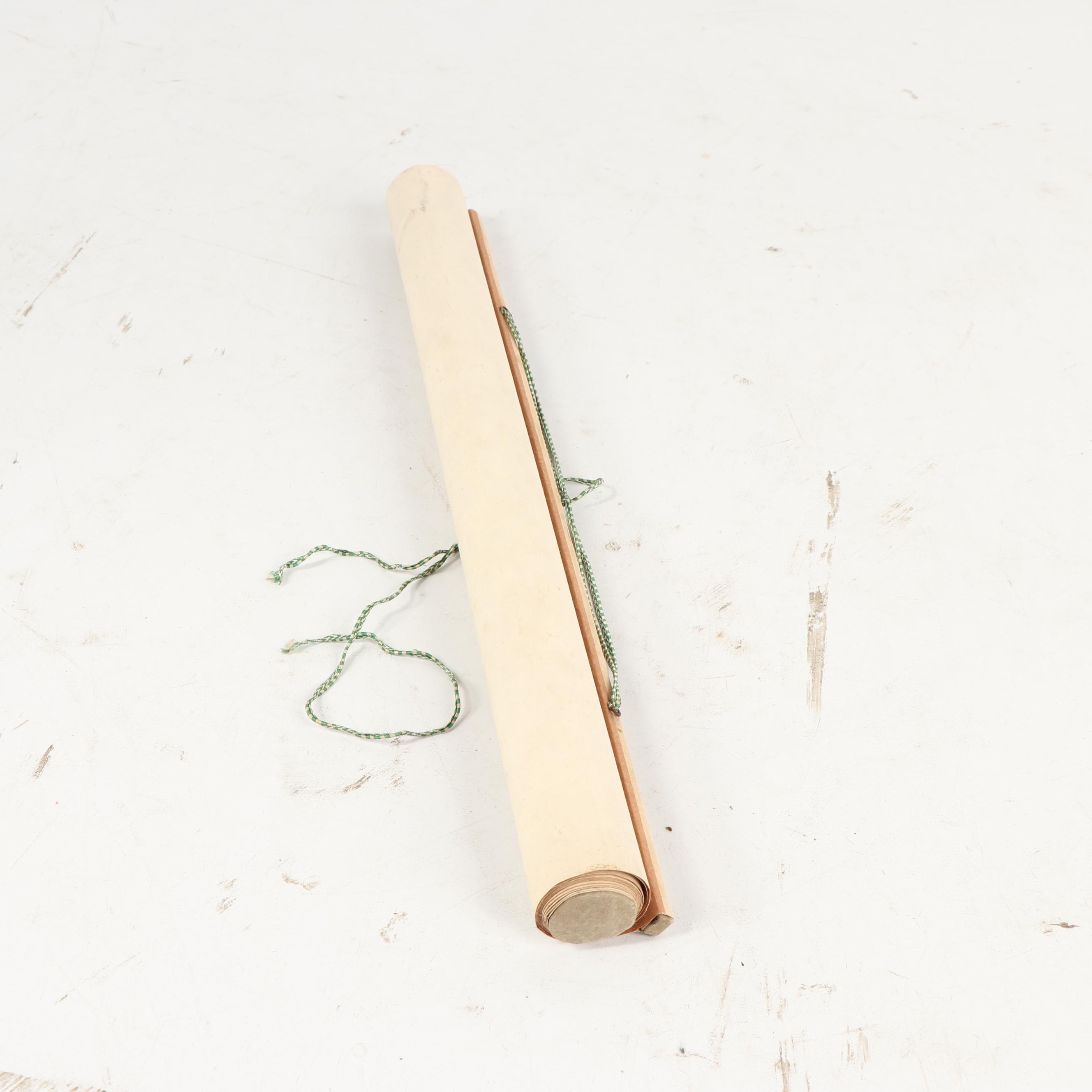 East Asian Hand-Painted Longevity Hanging Scroll