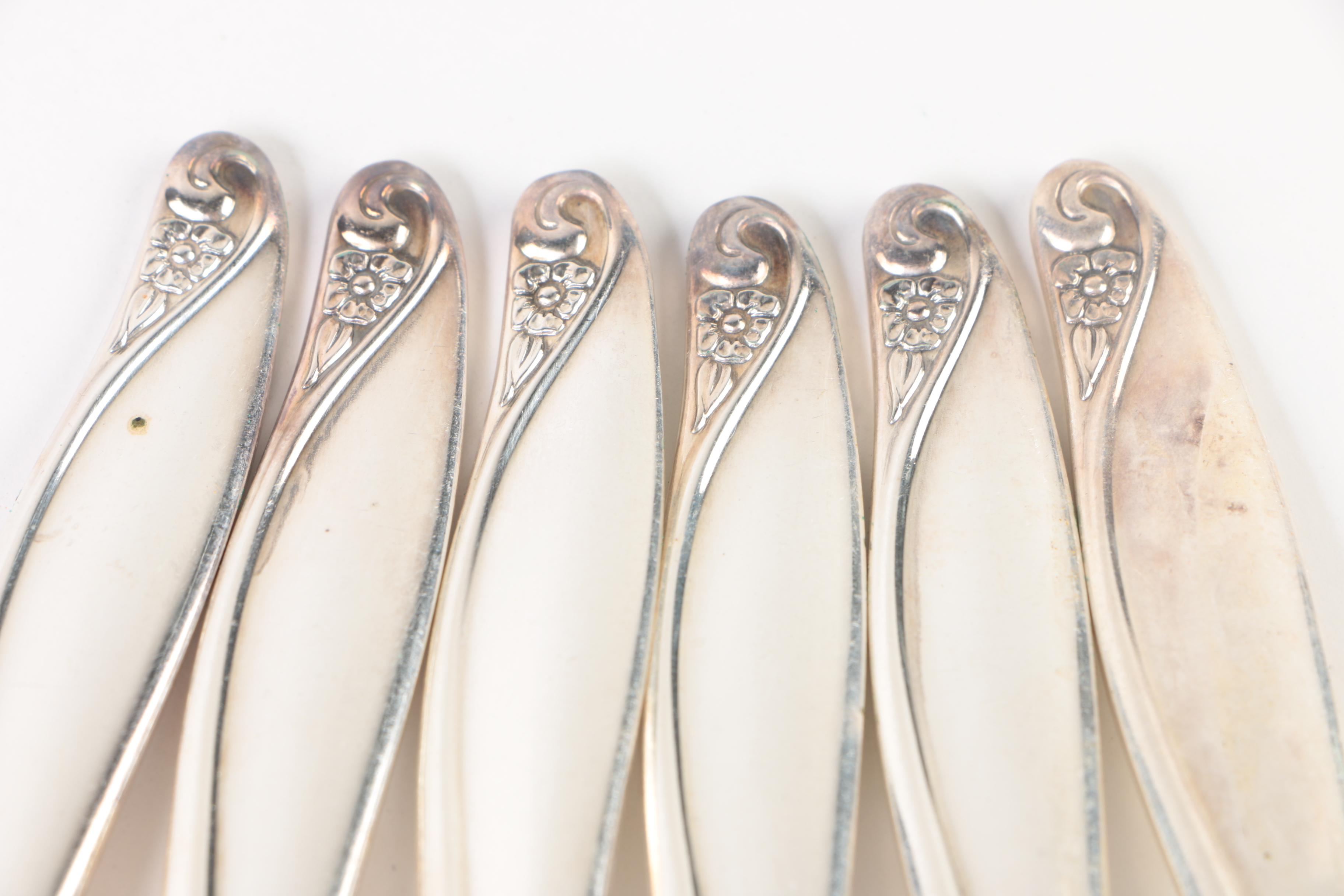 Vintage Wm. A. Rogers "Flowertime" Silver Plate Flatware Set with Chest