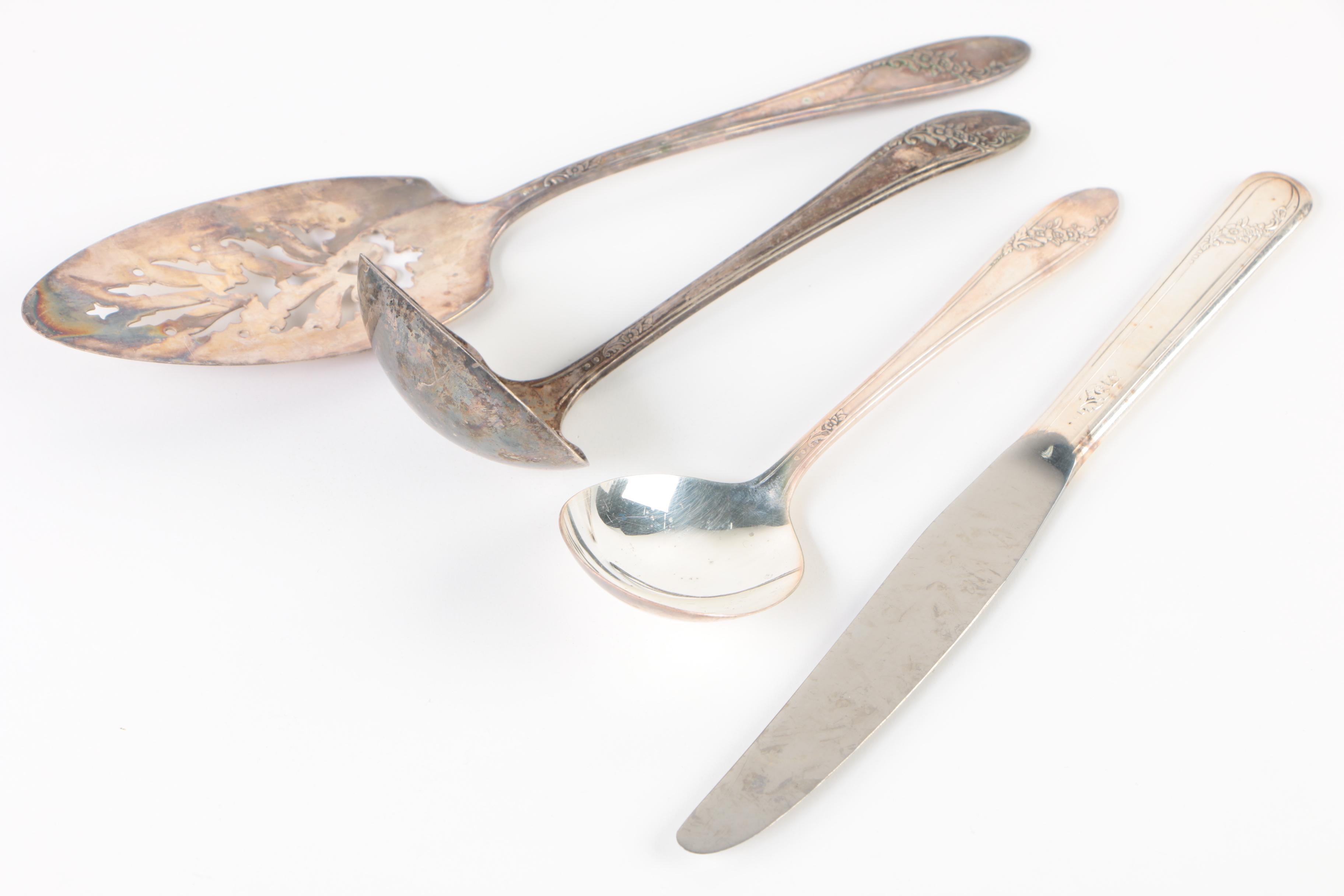 Vintage Wm. A. Rogers "Flowertime" Silver Plate Flatware Set with Chest