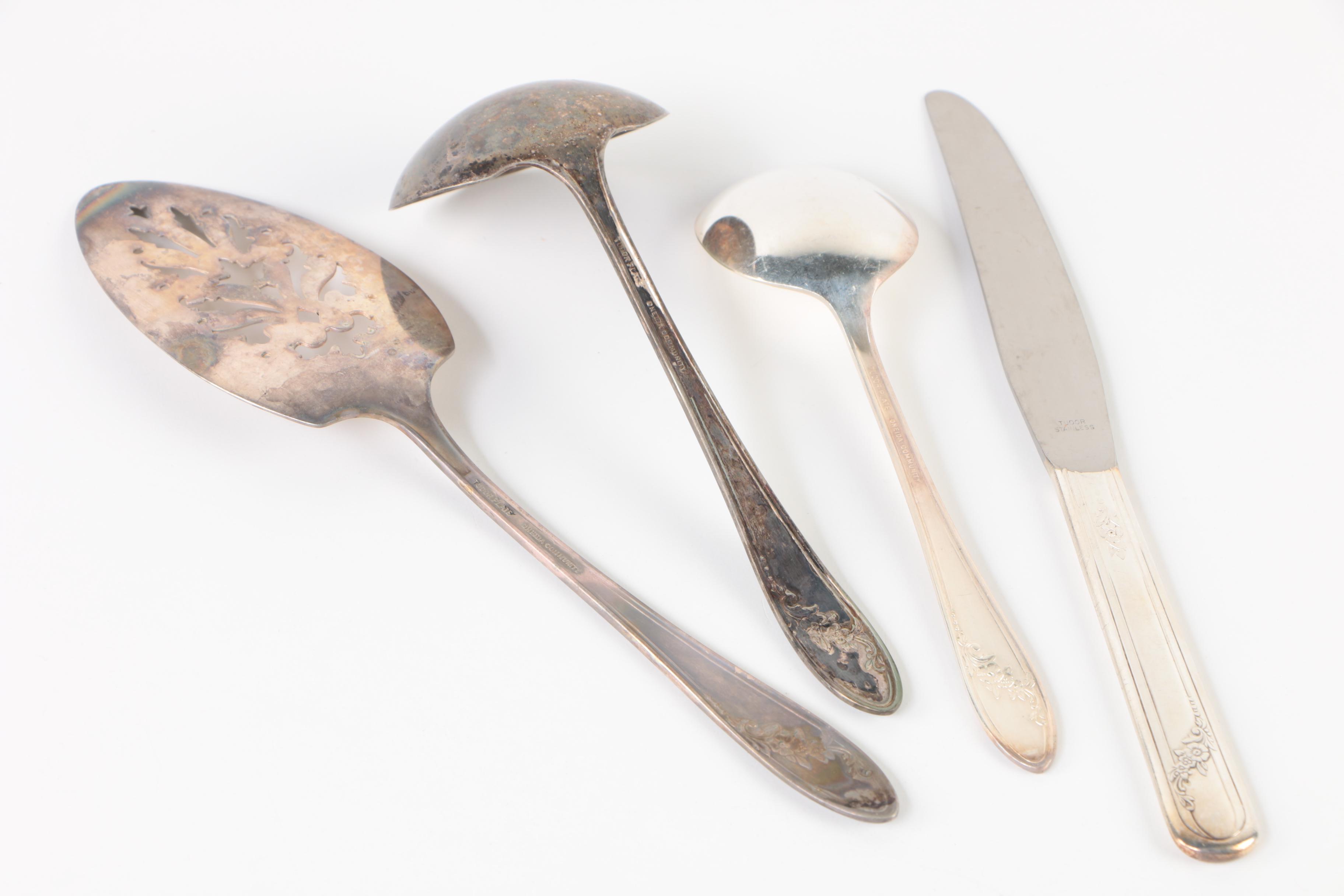 Vintage Wm. A. Rogers "Flowertime" Silver Plate Flatware Set with Chest