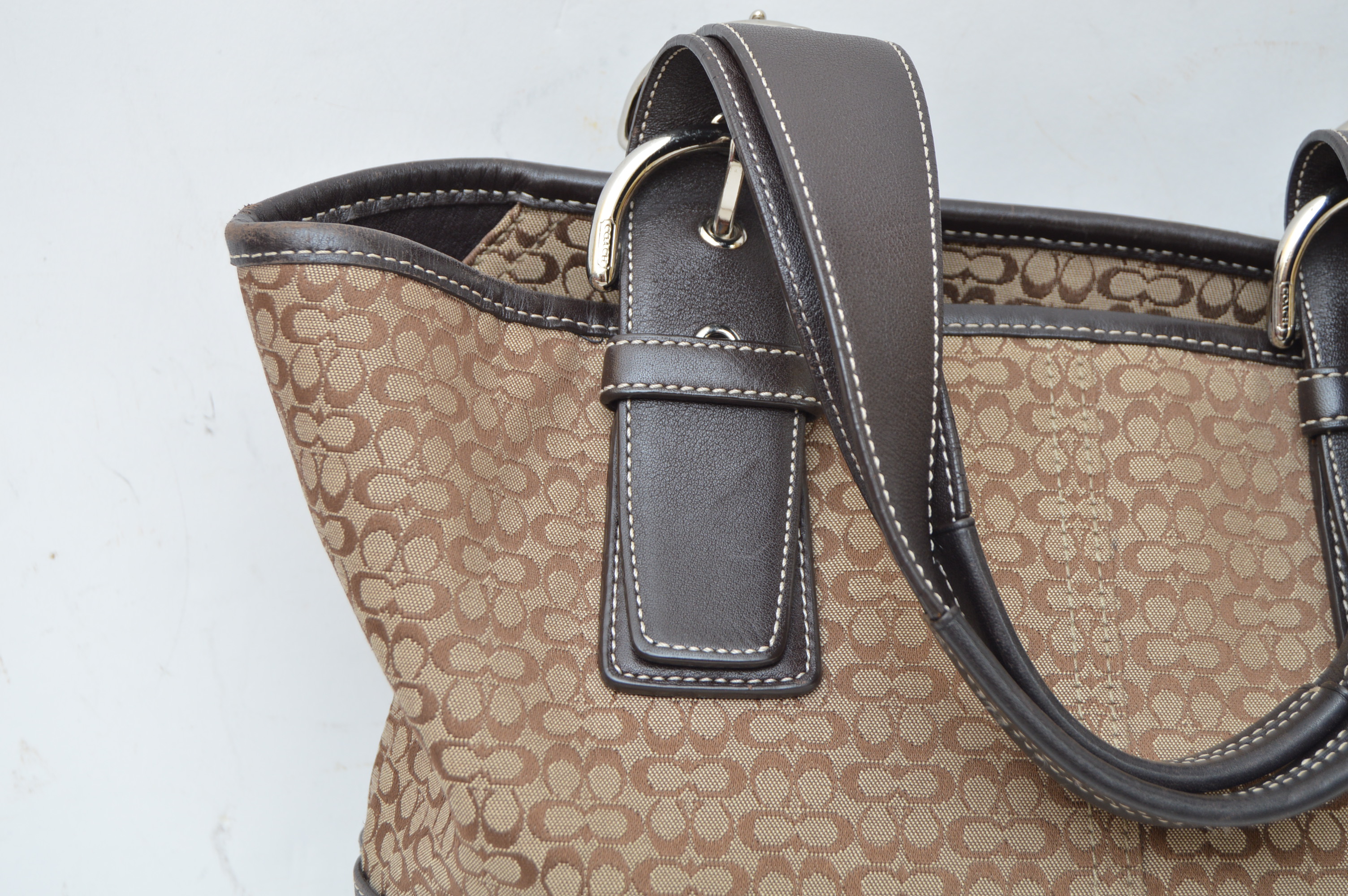 Coach Monogram Canvas and Leather Shoulder Bag
